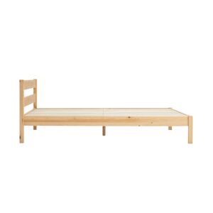 [HD] Pine Wooden Bed - Queen