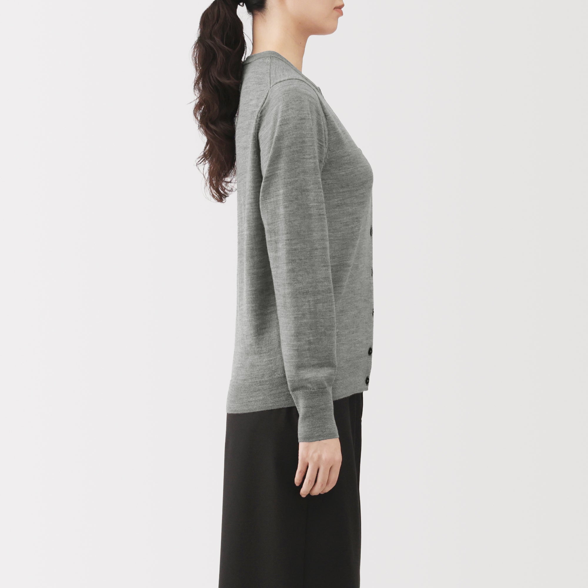 Wool Crew Neck Cardigan - Image 26