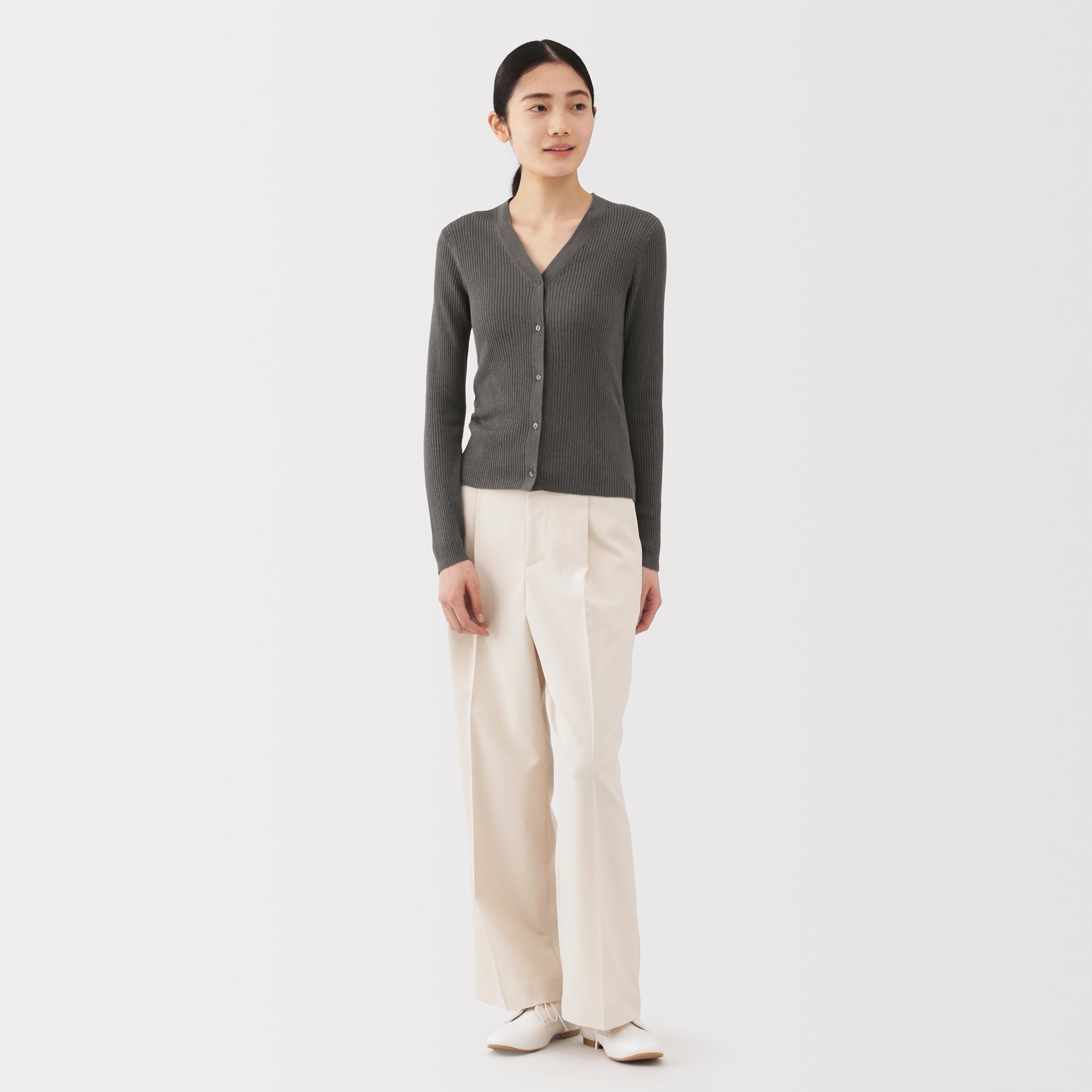 Lyocell Blend V-Neck Cardigan - Image 4