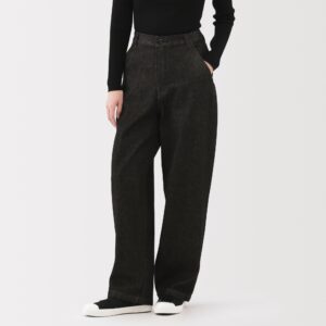 Kapok Blend Denim Wide Tapered Pants