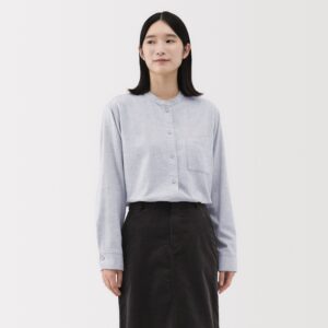 Flannel Stand Collar Shirt