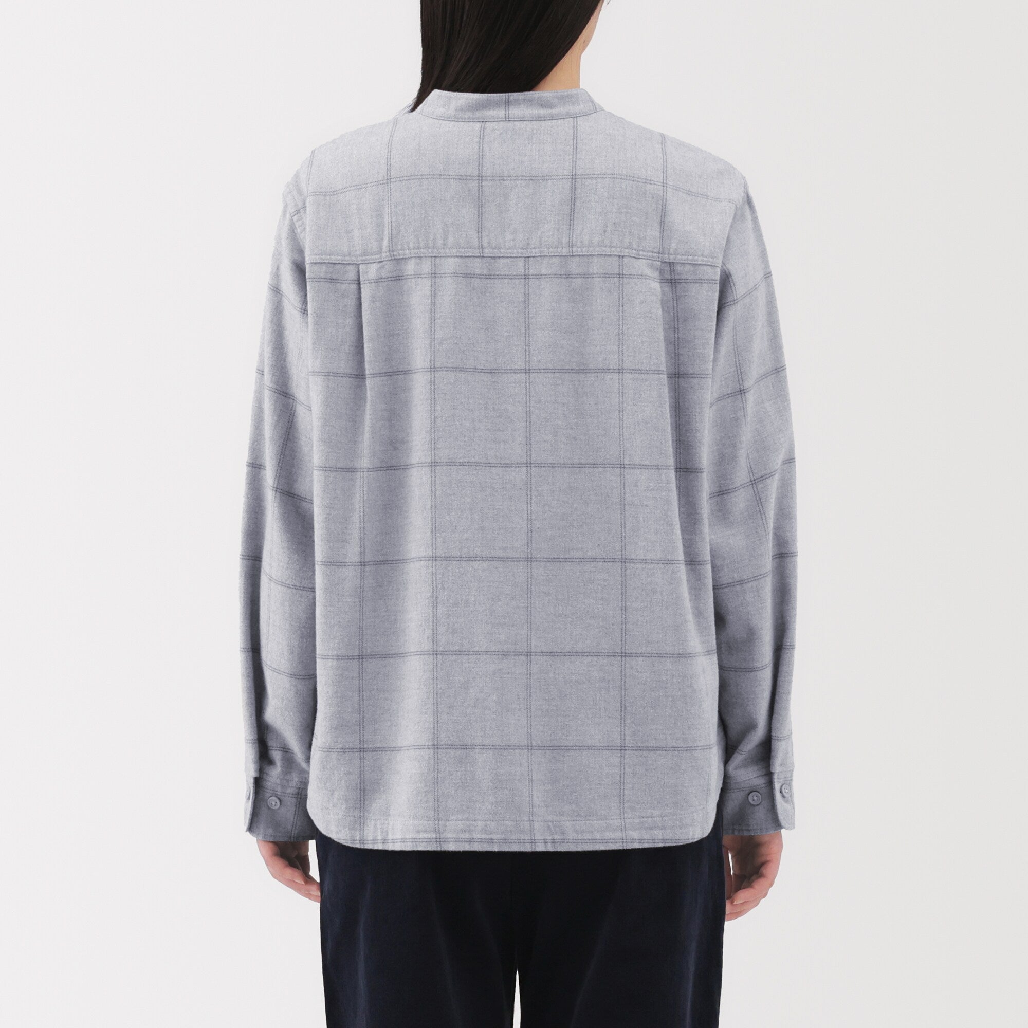 Flannel Stand Collar Shirt - Image 30