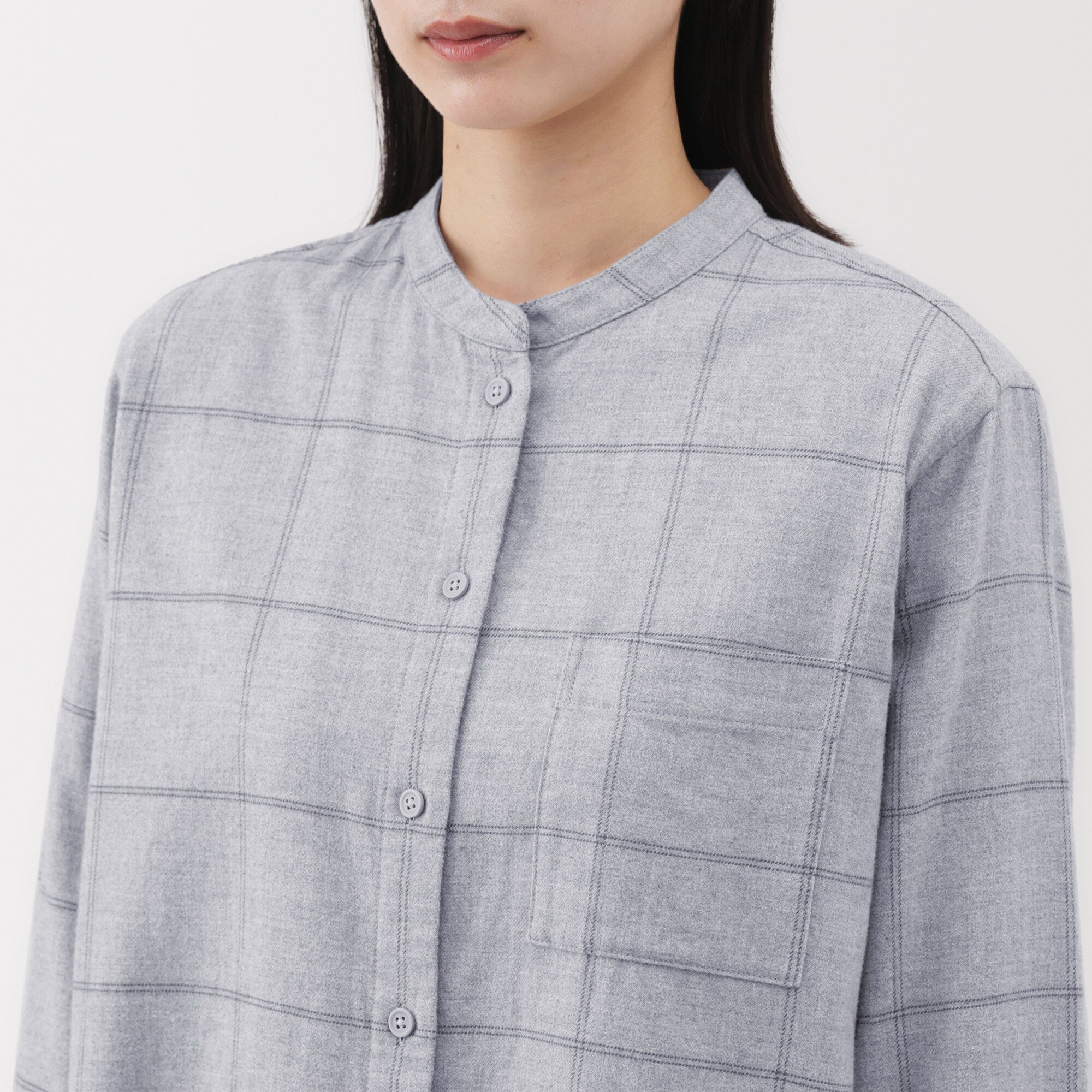 Flannel Stand Collar Shirt - Image 39