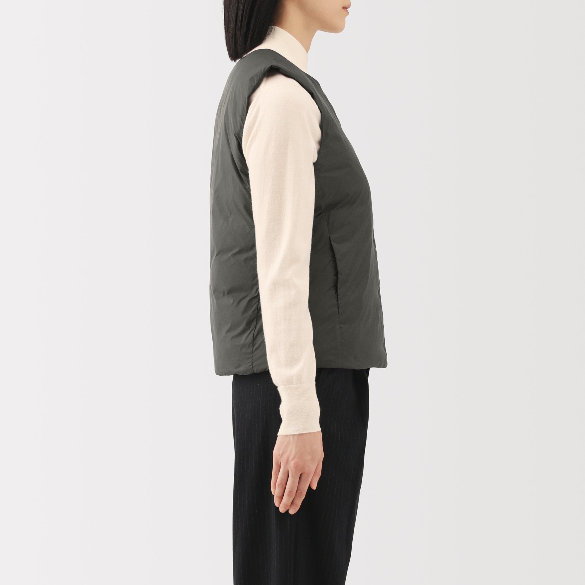 Lightweight Down Collarless Vest - Image 5