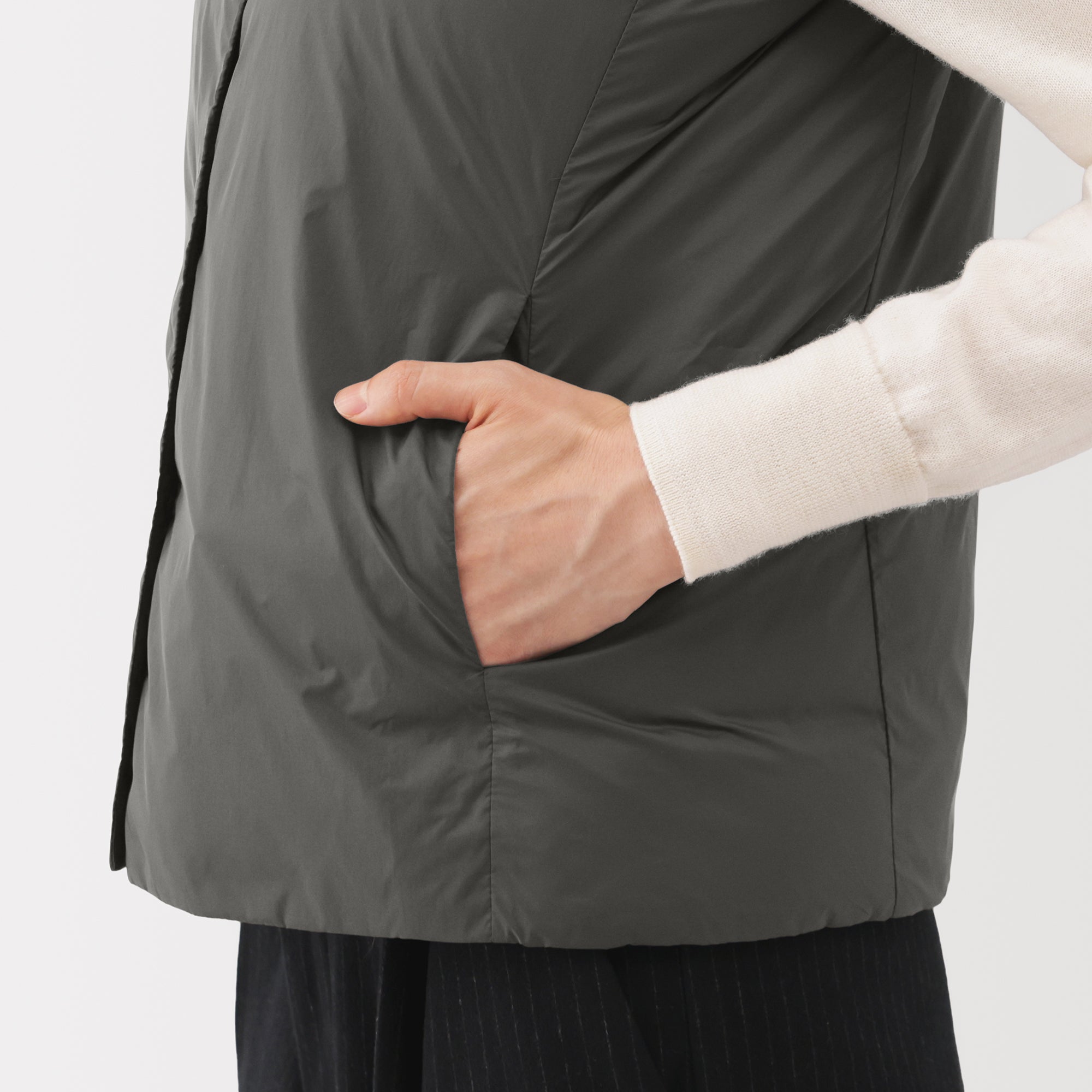 Lightweight Down Collarless Vest - Image 30
