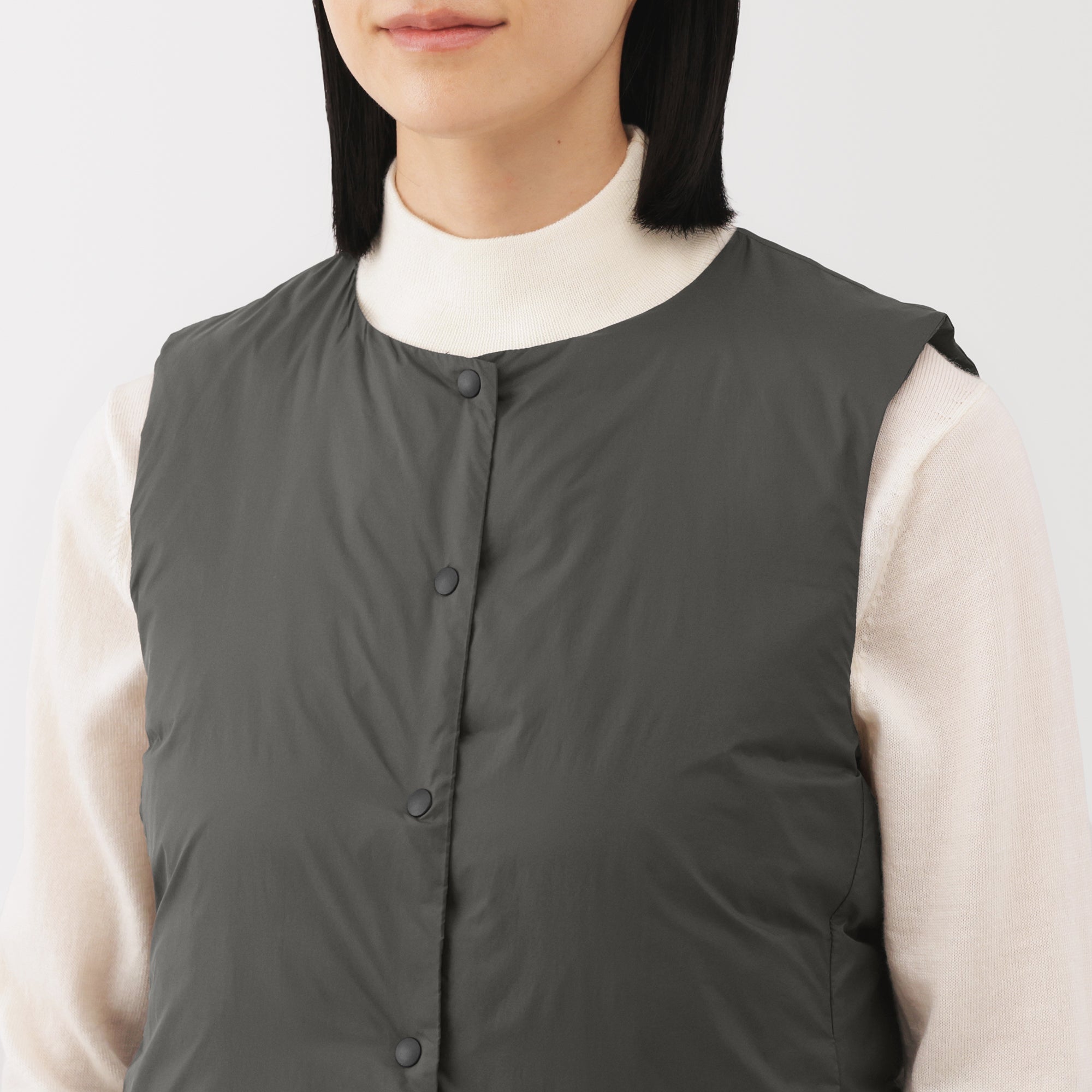 Lightweight Down Collarless Vest - Image 51