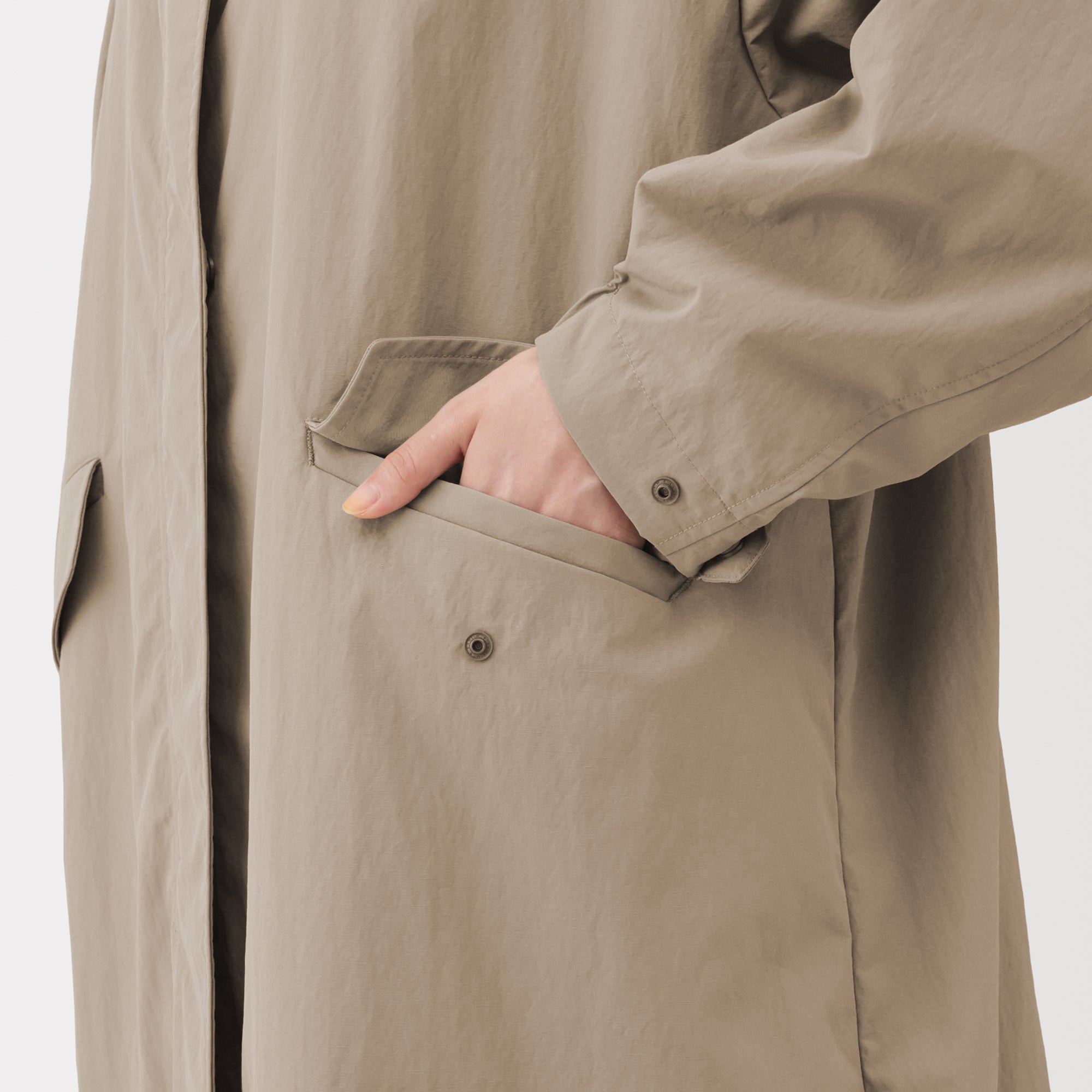 Water-Repellent Hooded Long Coat - Image 20