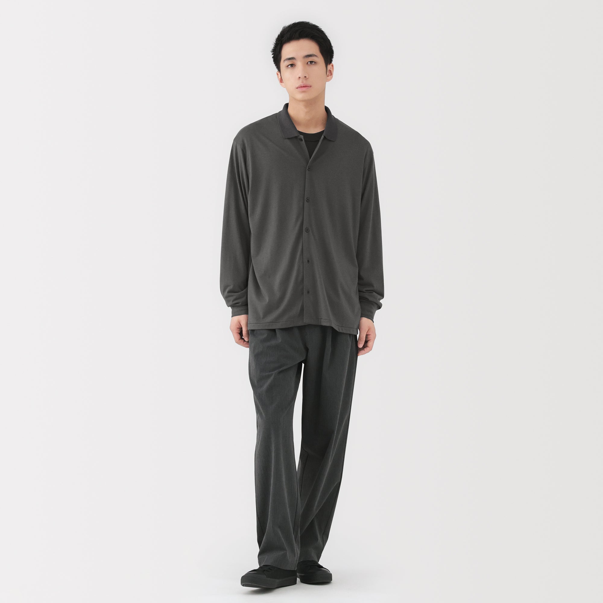 Wool Blend Shirt Cardigan - Image 4