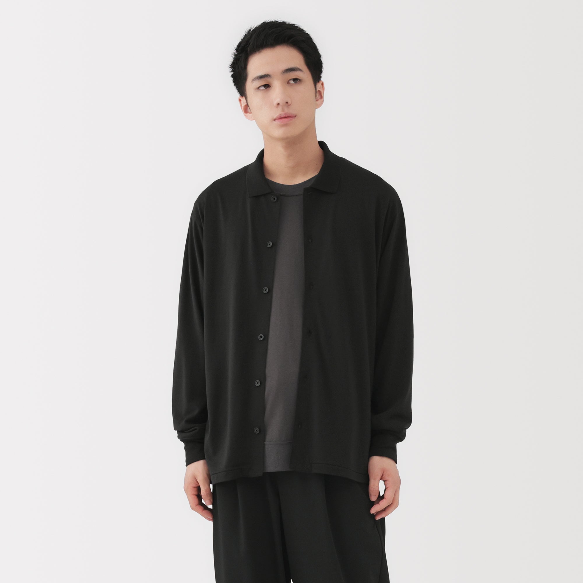 Wool Blend Shirt Cardigan - Image 10