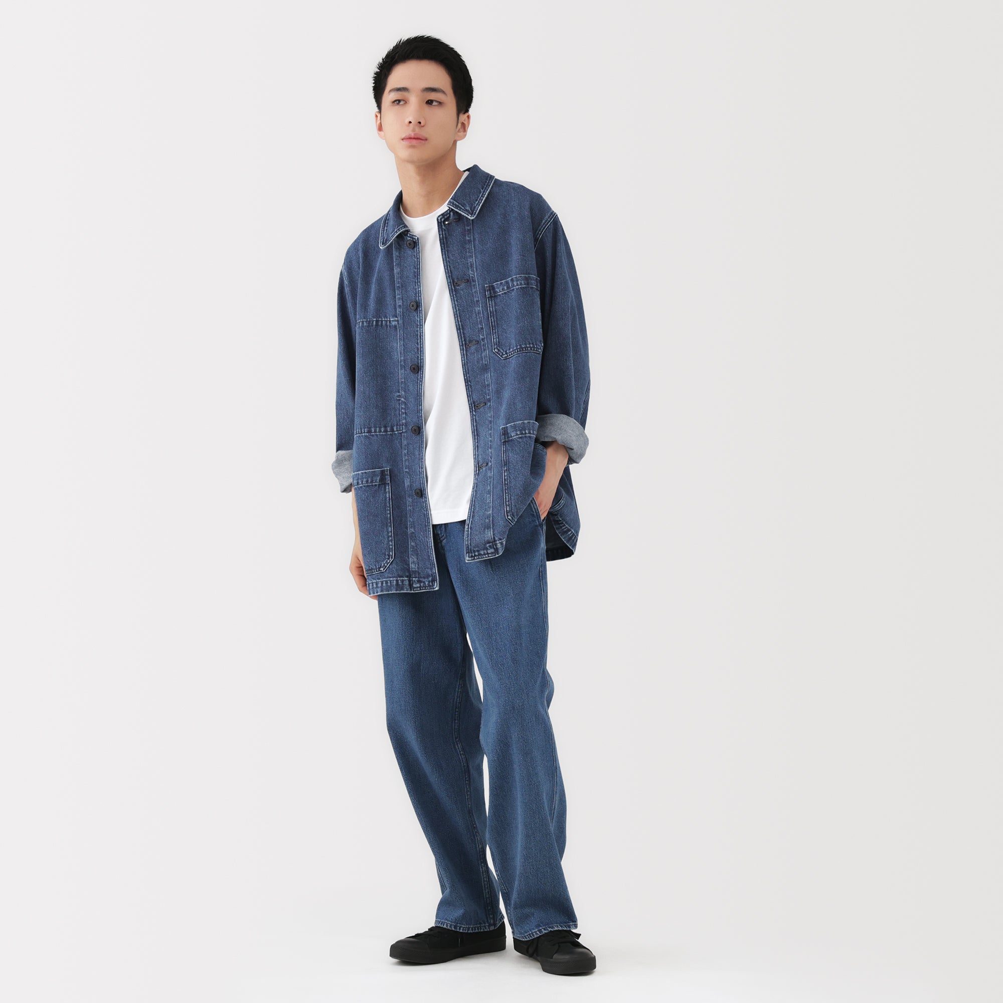 Kapok Blend Denim Coverall Jacket - Image 4