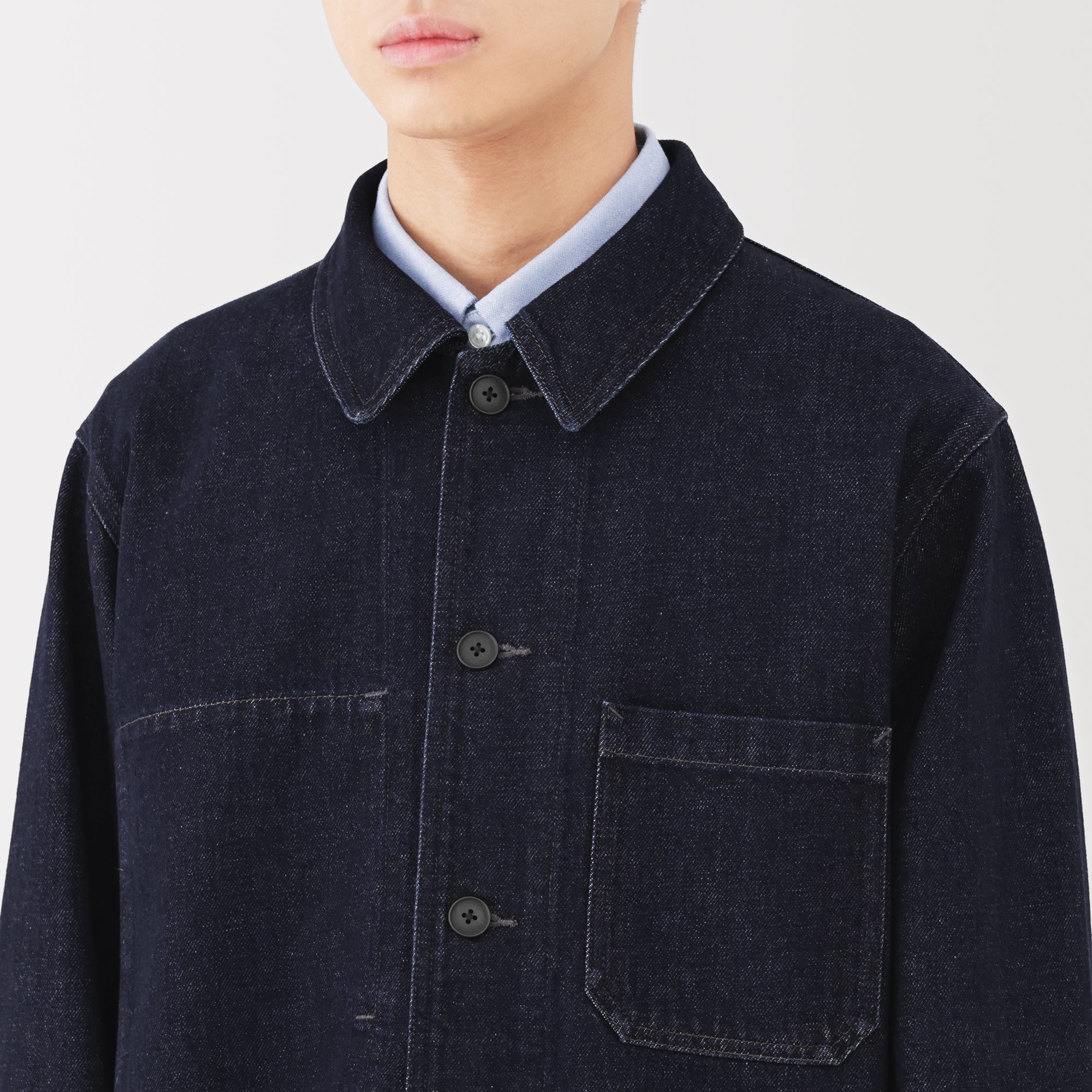 Kapok Blend Denim Coverall Jacket - Image 7