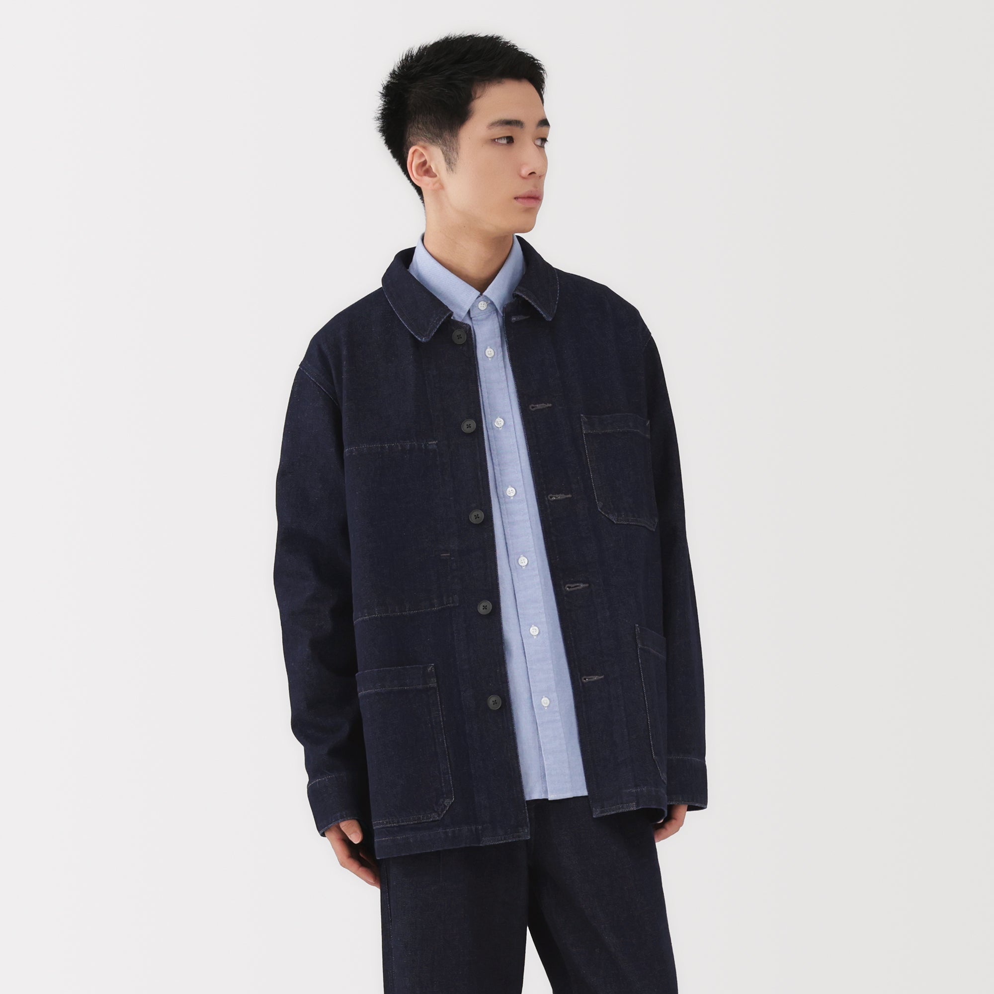 Kapok Blend Denim Coverall Jacket - Image 12