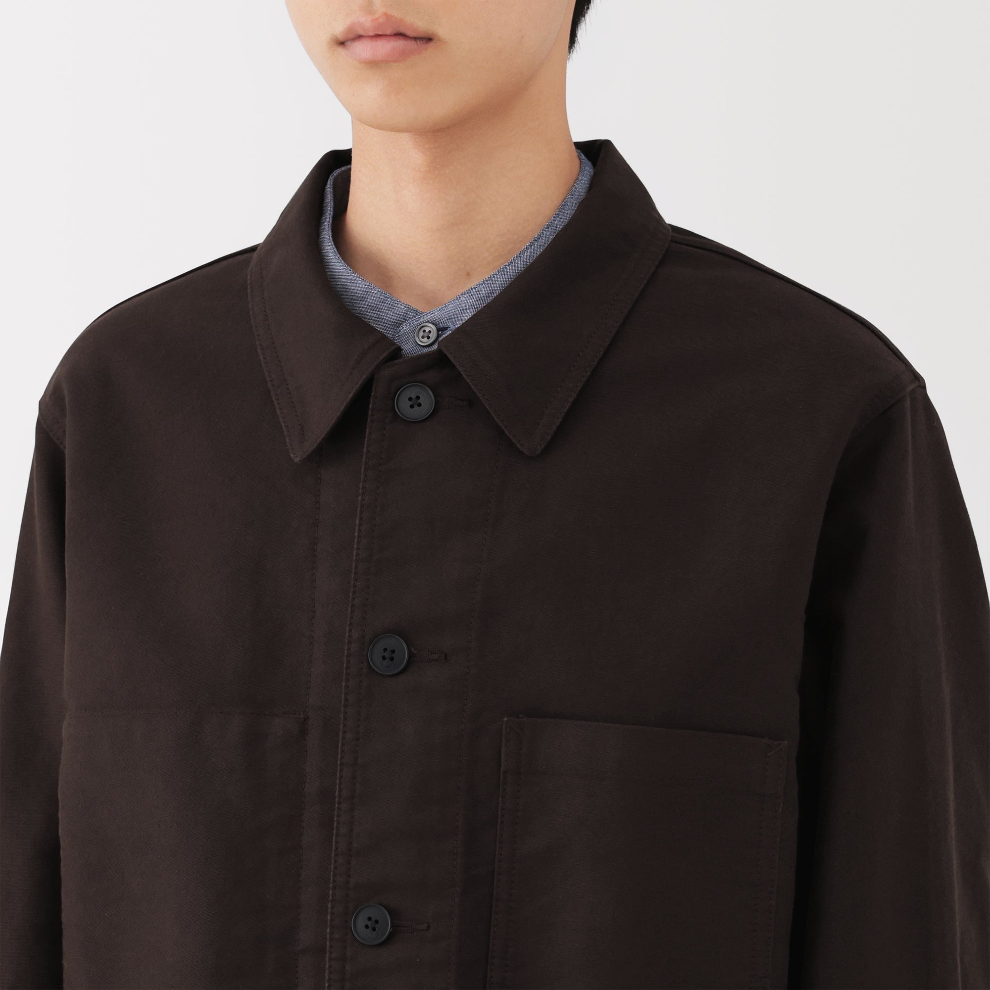 Kapok Blend Moleskin Coverall Jacket - Image 7