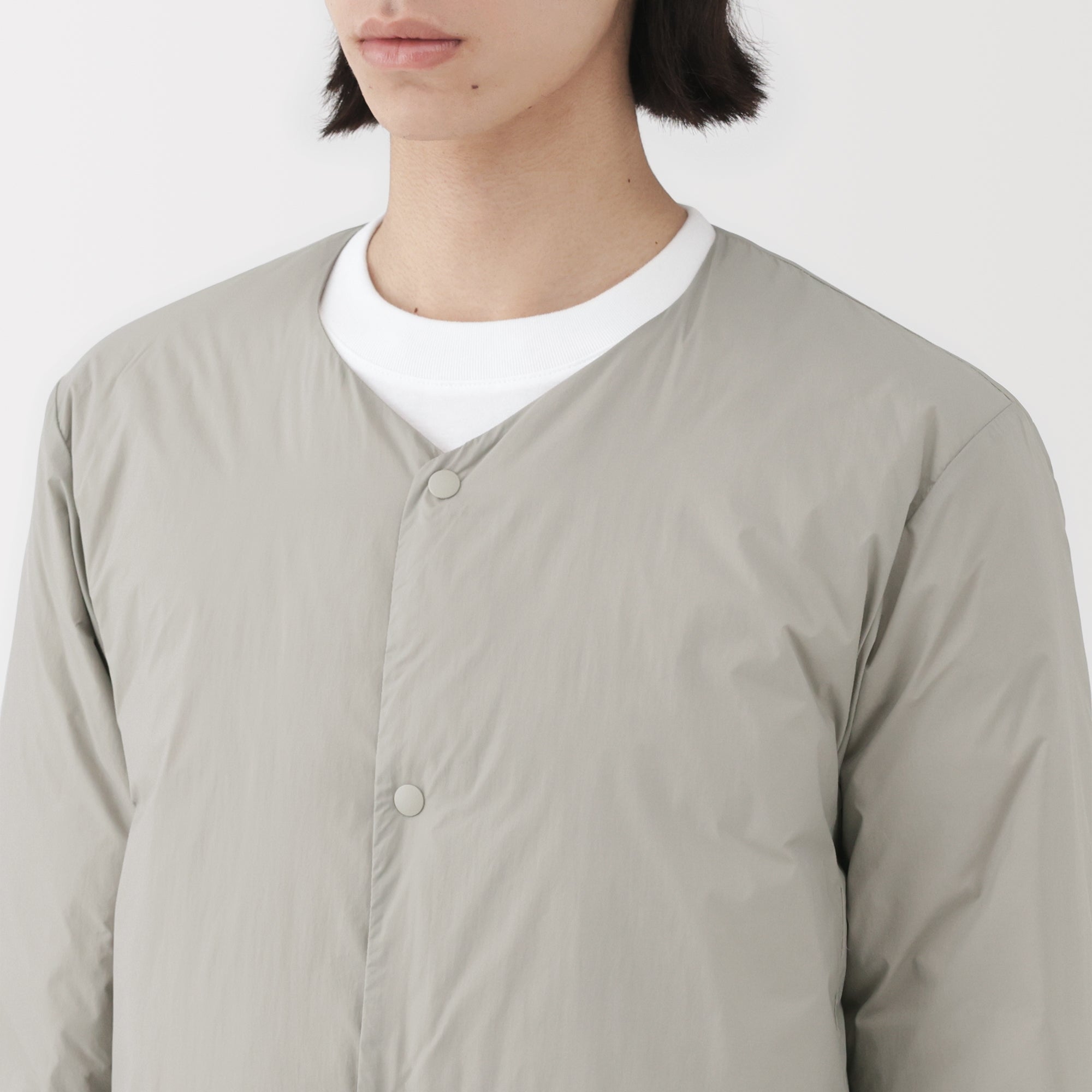 Lightweight Down Collarless Jacket - Image 17