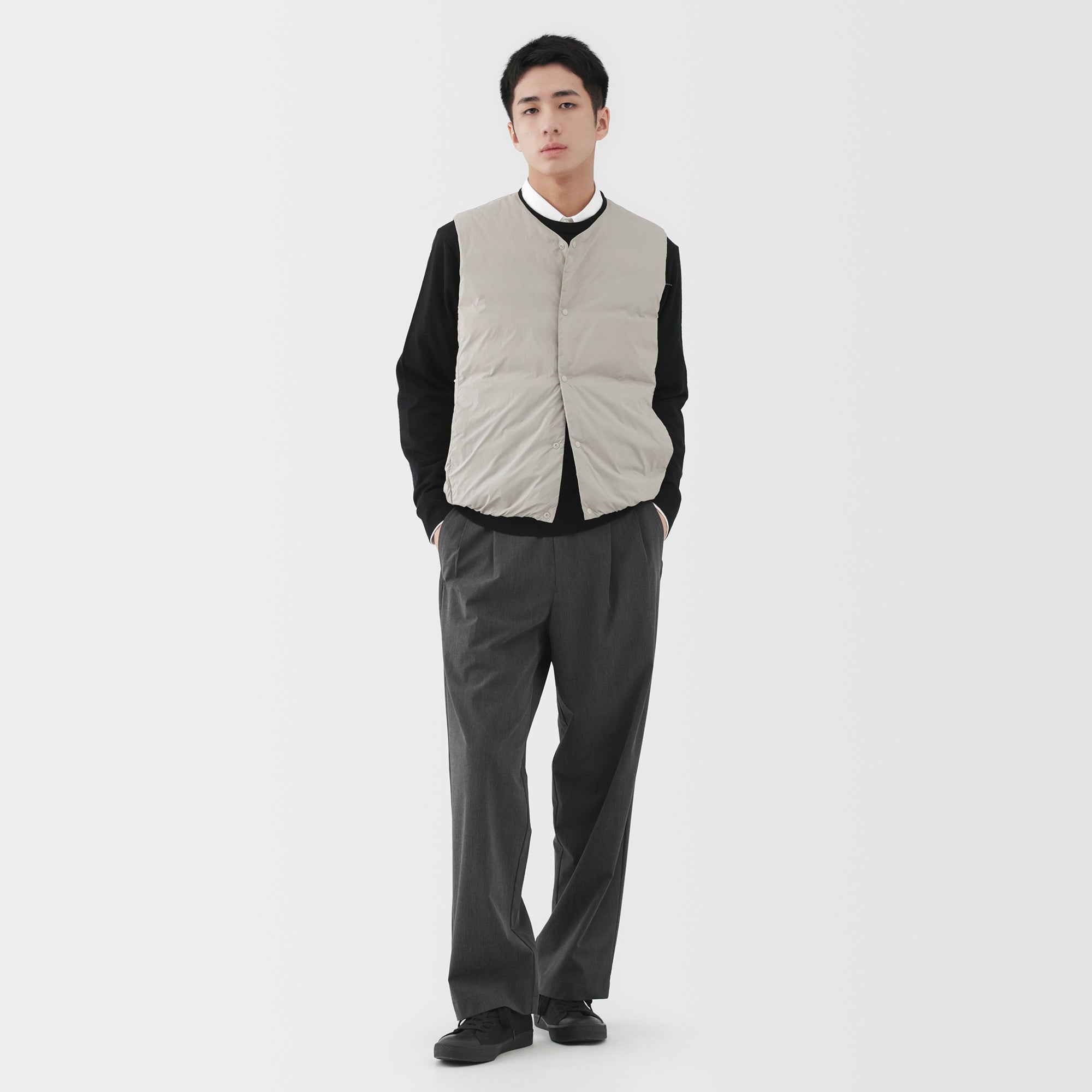 Lightweight Down Collarless Vest - Image 15