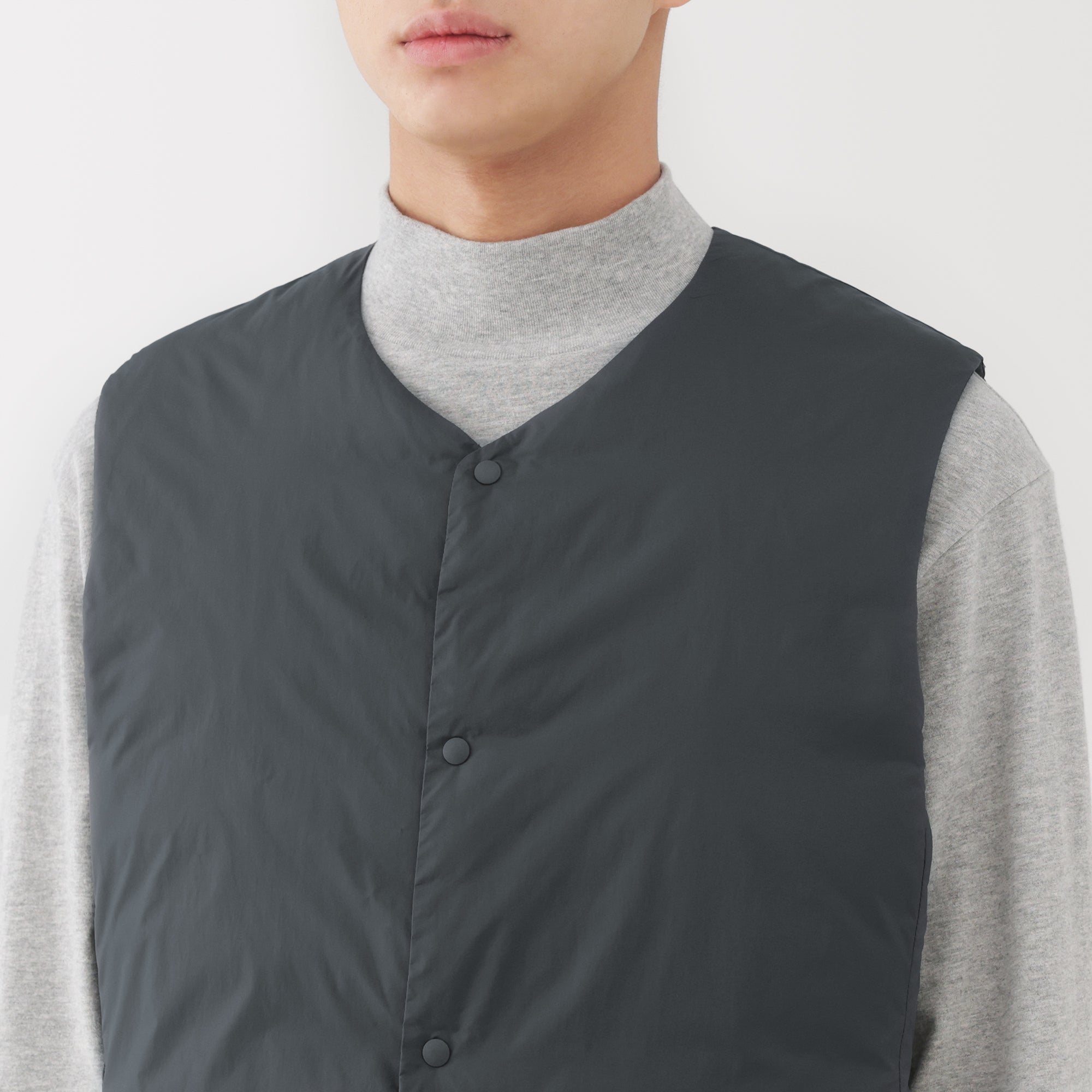 Lightweight Down Collarless Vest - Image 18