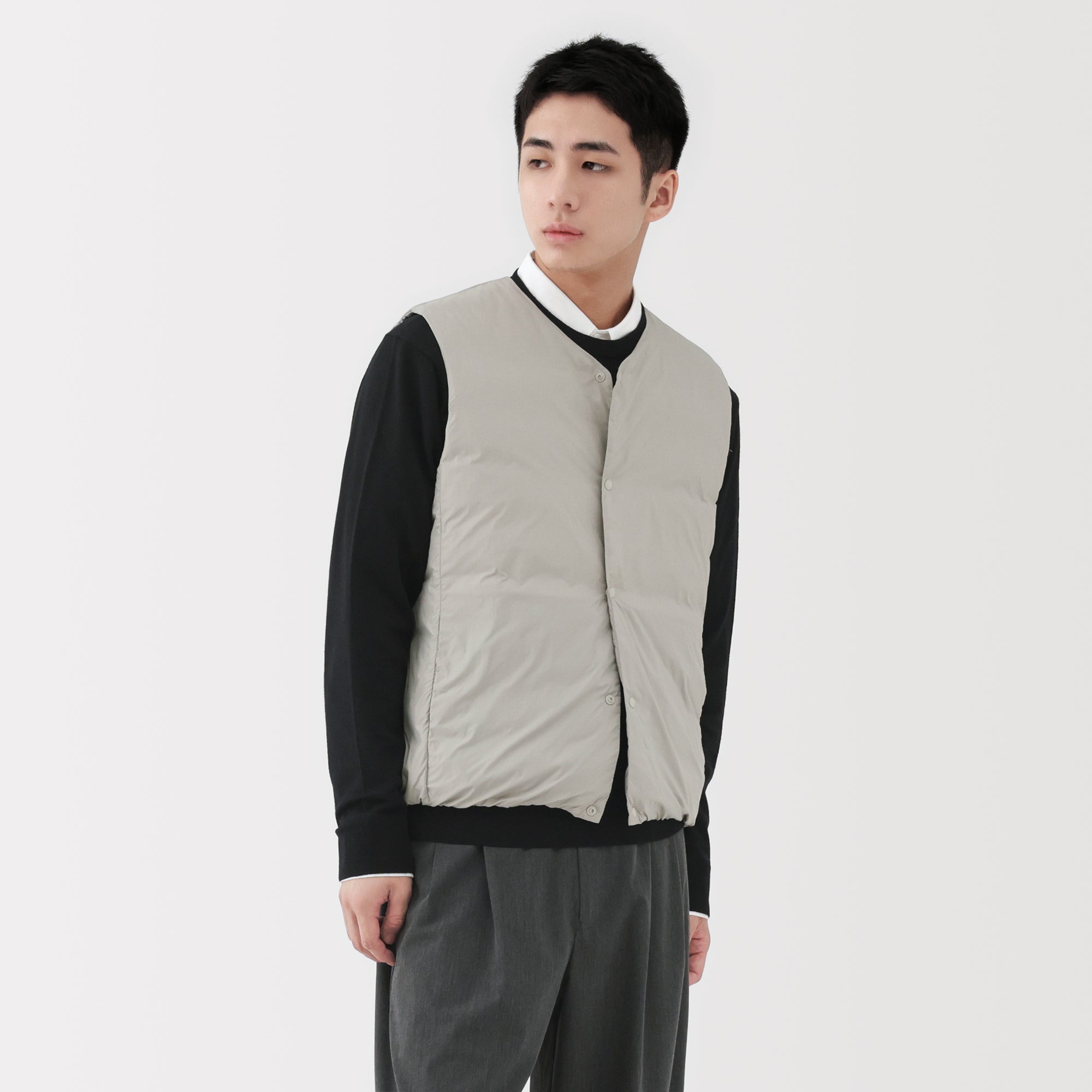 Lightweight Down Collarless Vest - Image 14