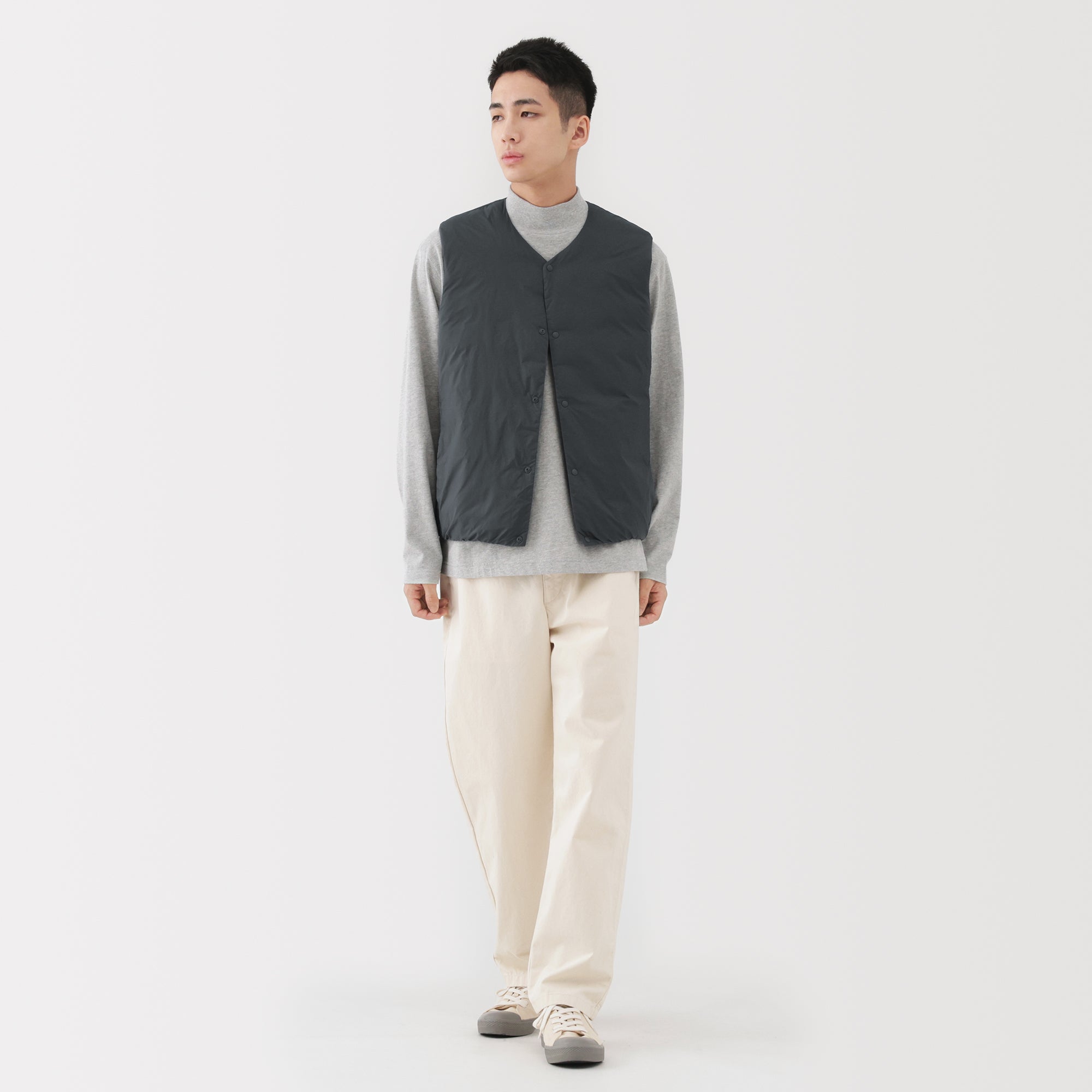 Lightweight Down Collarless Vest - Image 26