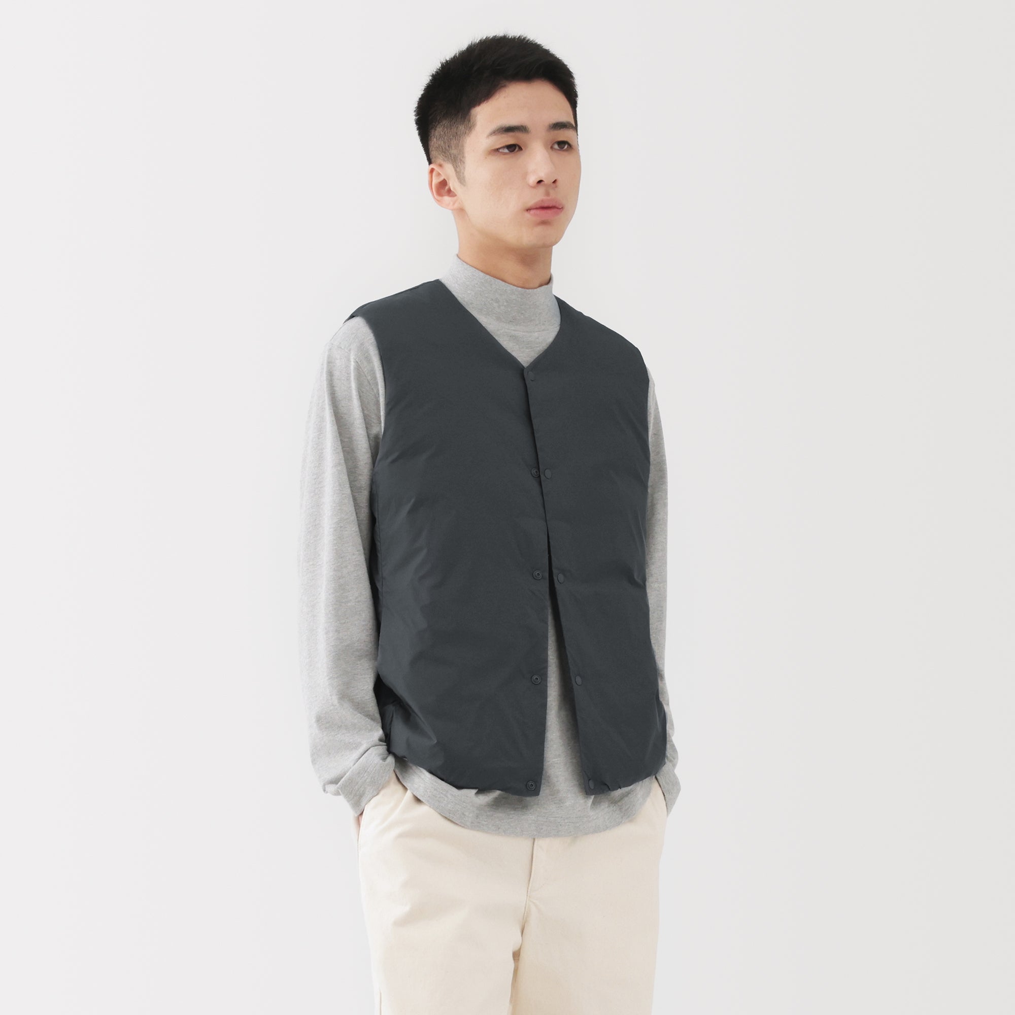 Lightweight Down Collarless Vest - Image 25