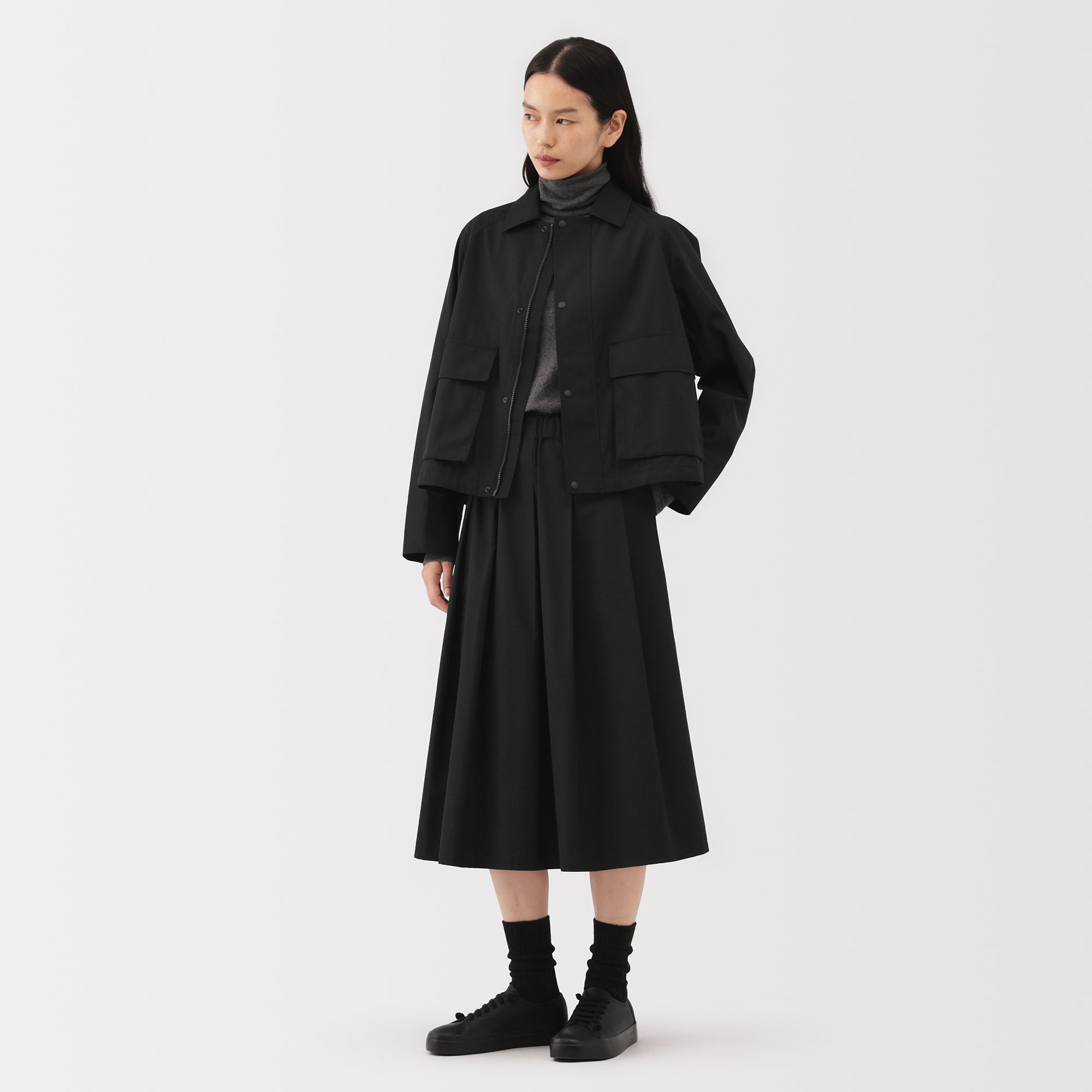 Labo Polyester Cotton Tuck Skirt - Image 4
