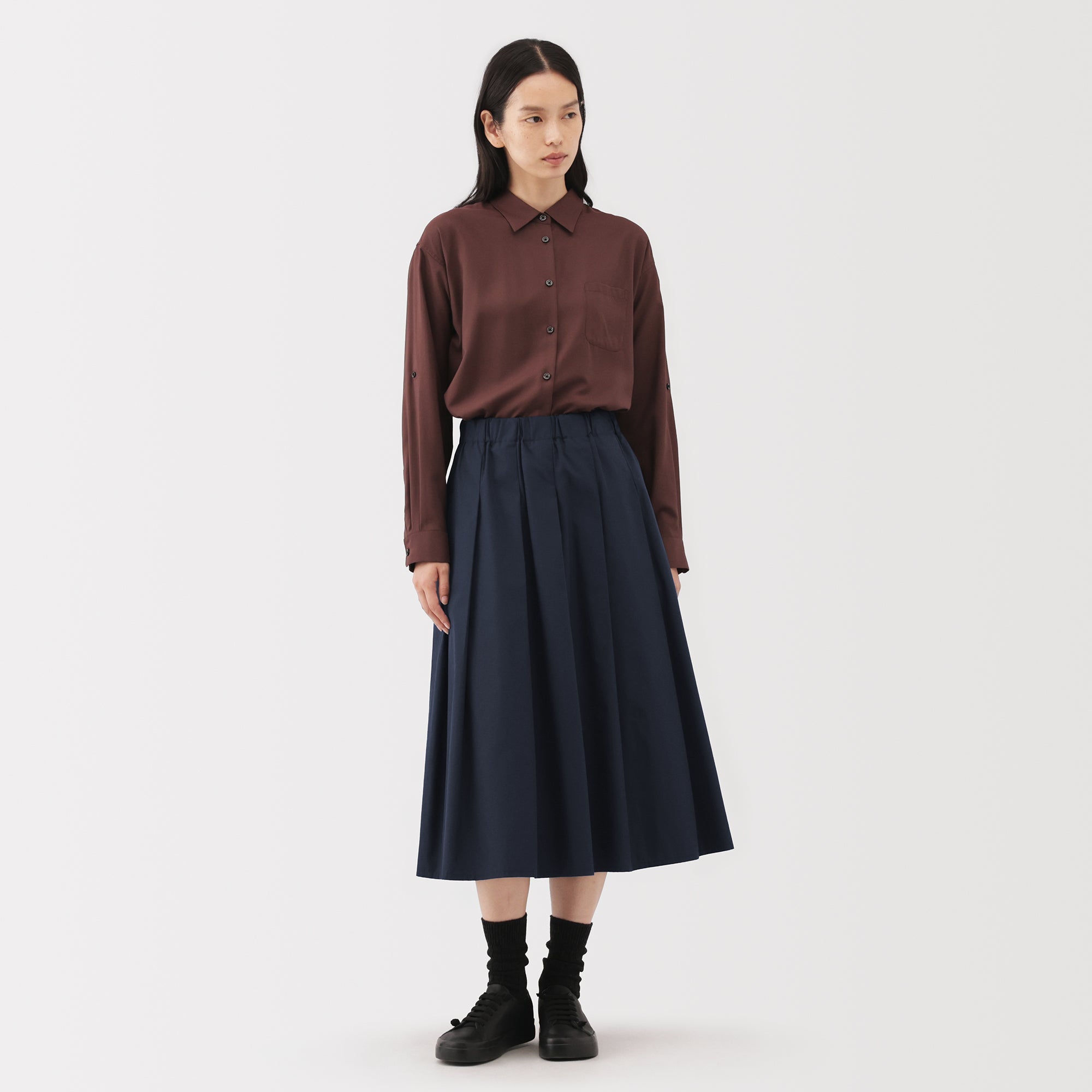 Labo Polyester Cotton Tuck Skirt - Image 14