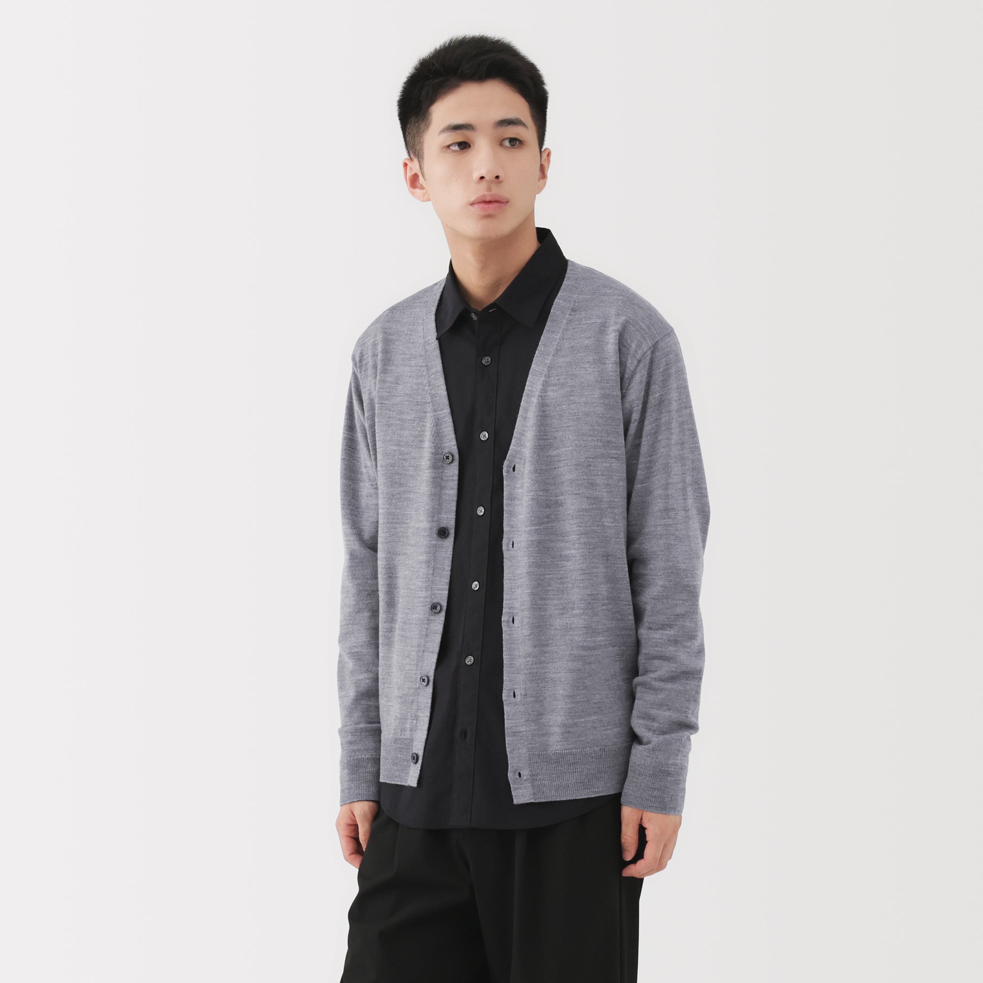 Wool V-Neck Cardigan - Image 3