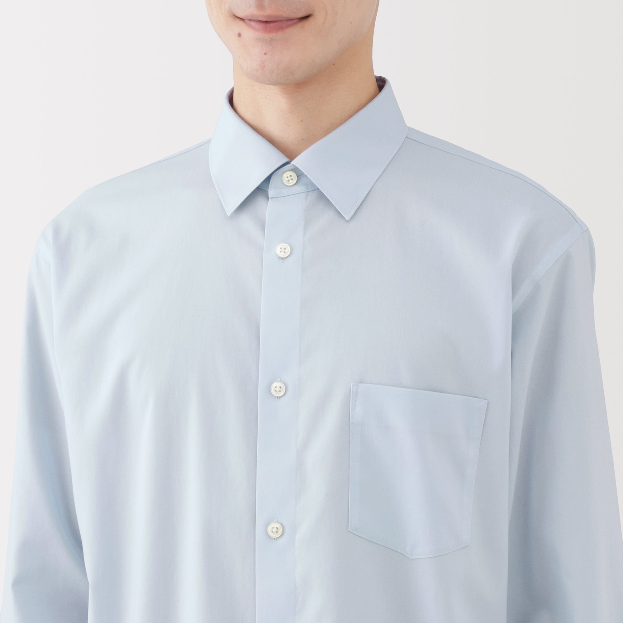 Cotton Semi-Spread Collar Shirt - Image 7