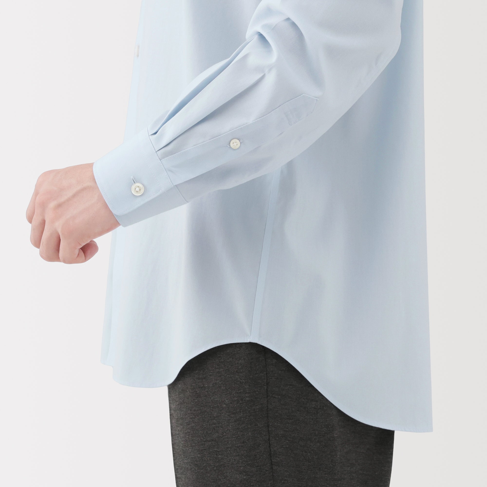 Cotton Semi-Spread Collar Shirt - Image 8