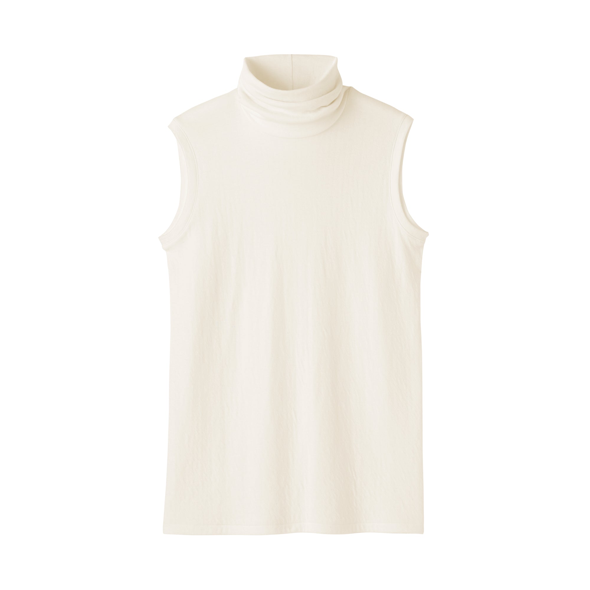 Labo Cotton Cashmere Sleeveless Turtleneck T-Shirt - Image 11