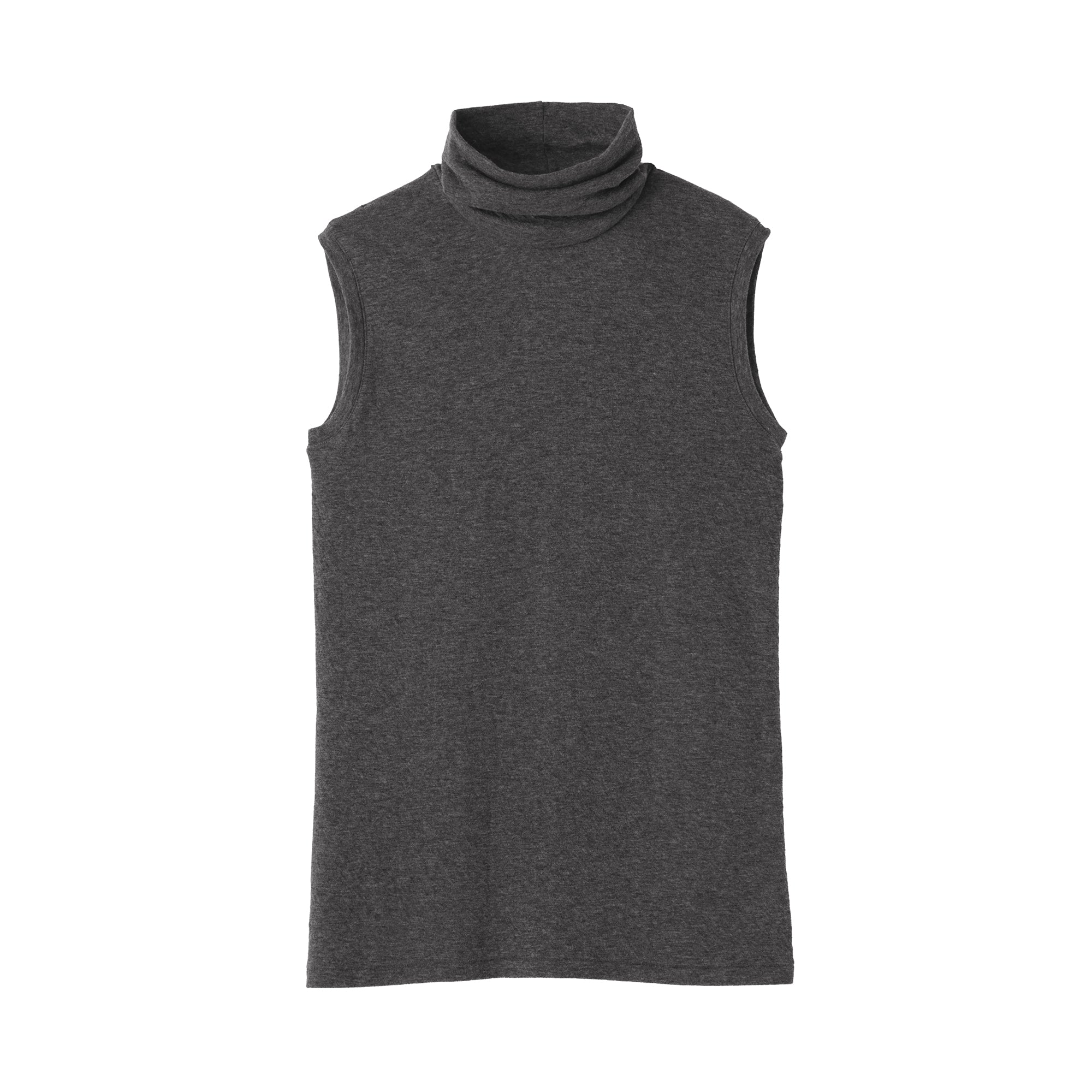 Labo Cotton Cashmere Sleeveless Turtleneck T-Shirt - Image 2