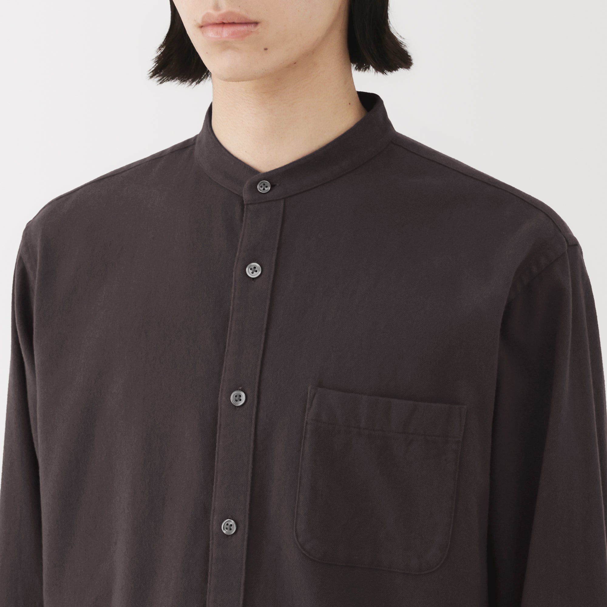 Flannel Stand Collar Shirt - Image 16