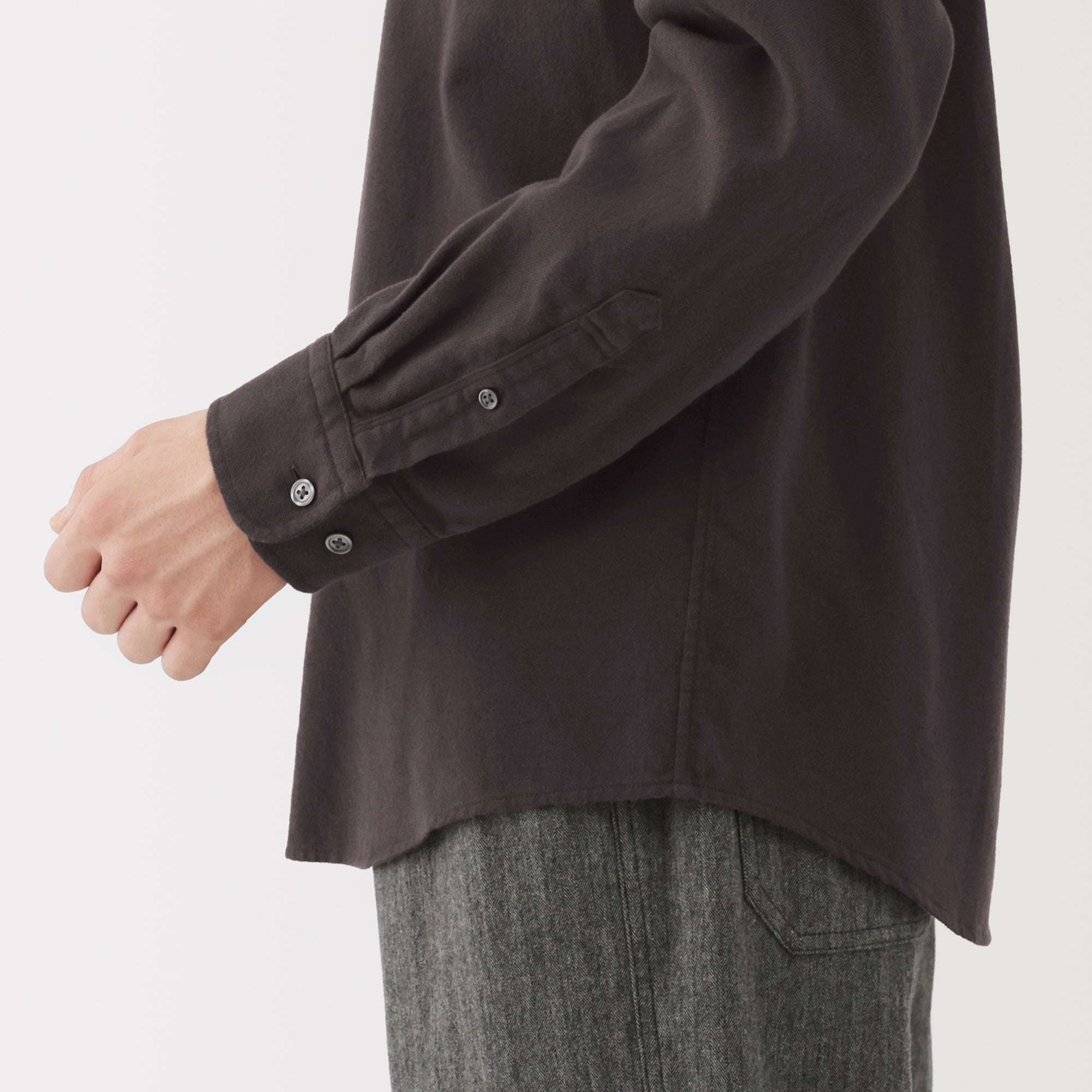 Flannel Stand Collar Shirt - Image 26
