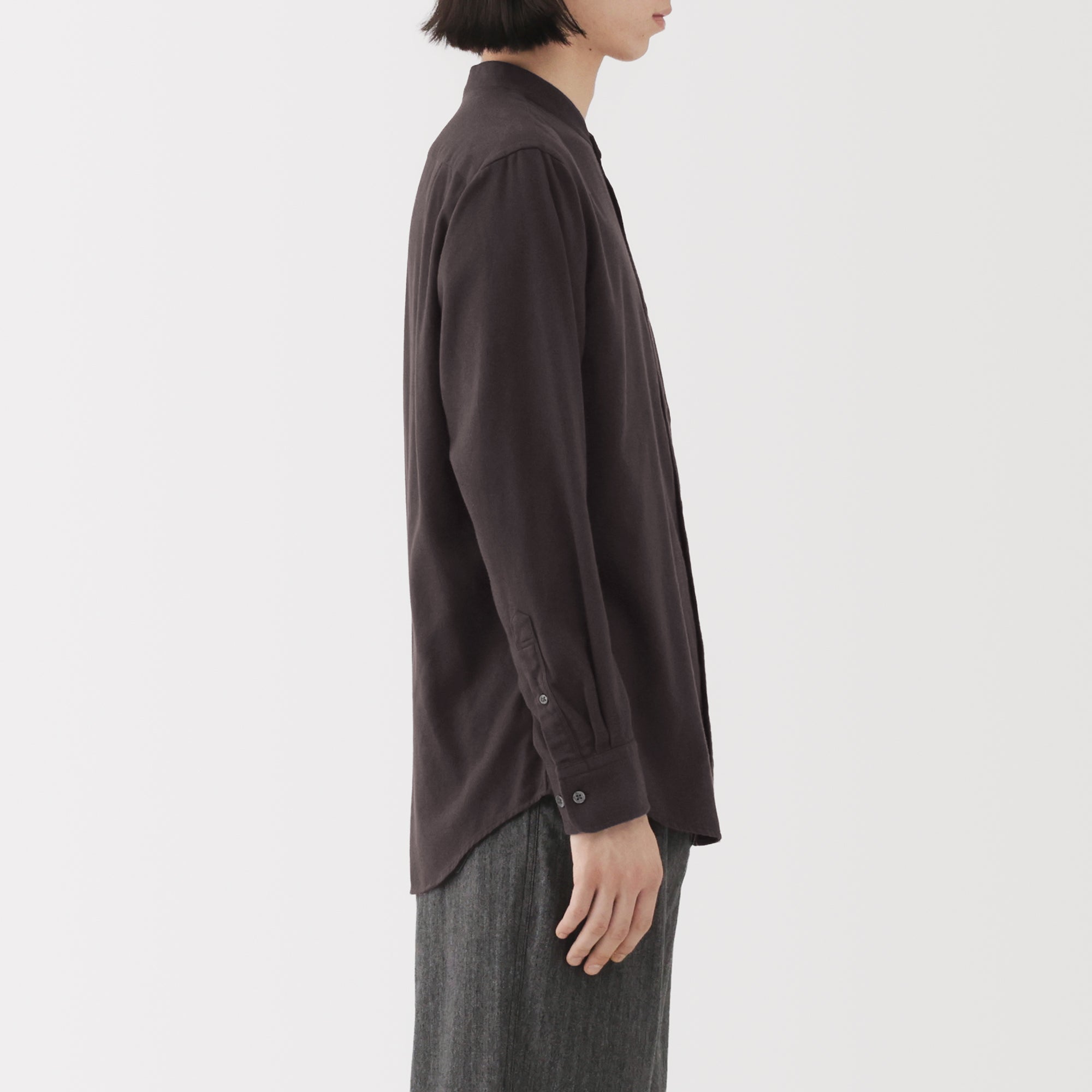 Flannel Stand Collar Shirt - Image 59