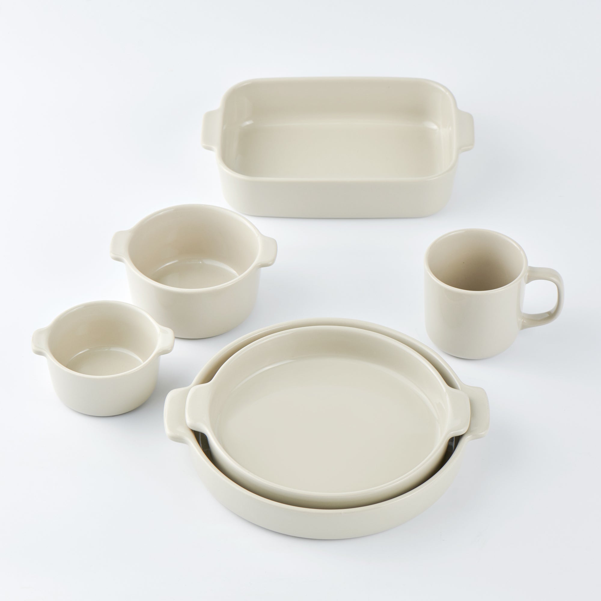 Stoneware Bowl Large dia. 4.5 - Gray Beige - Image 4