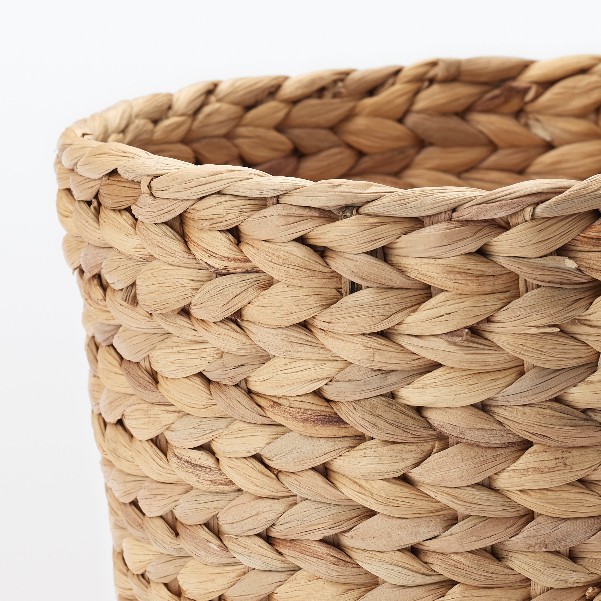Water Hyacinth Basket - Round - Shallow Dia. 9.8 x H6.3 - Image 4