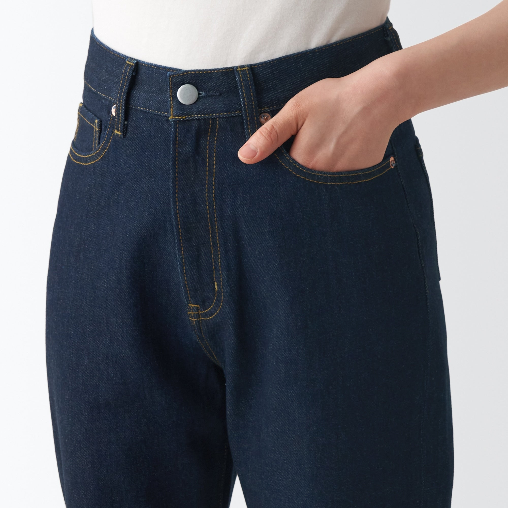 Women's Denim Regular Pants - Dark Navy (L 31inch / 79cm) - Image 8