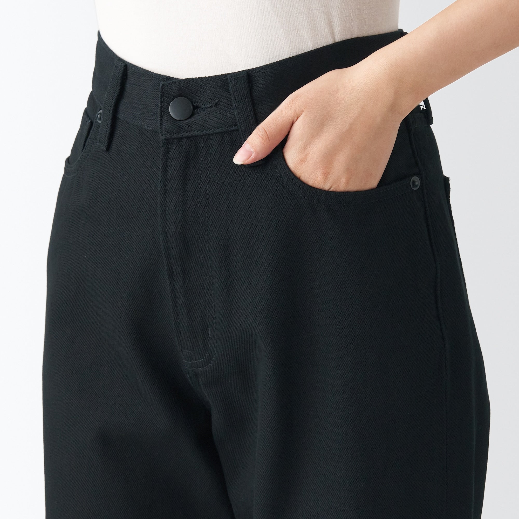 Women's Denim Regular Pants Black (L 30inch / 77cm) - Image 8