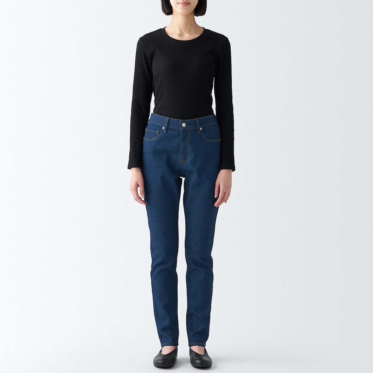 Women's Stretch Denim Slim Pants Blue (L 30inch / 75cm) - Image 4