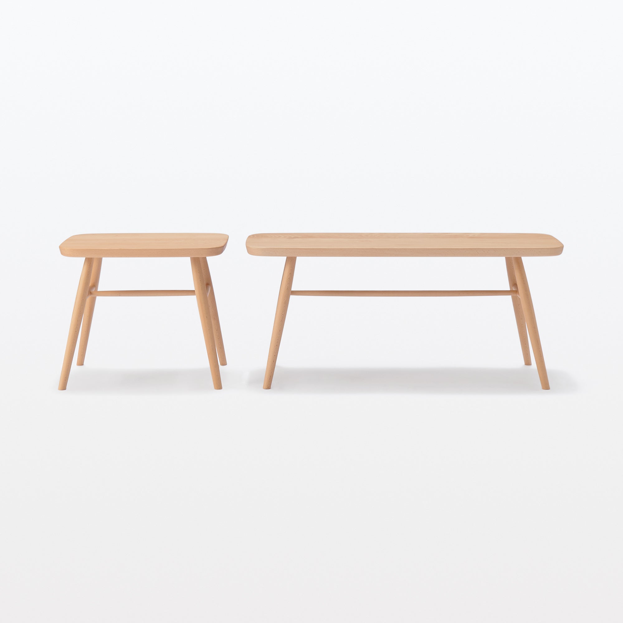 Beech Wood Bench with Round Legs - Image 8