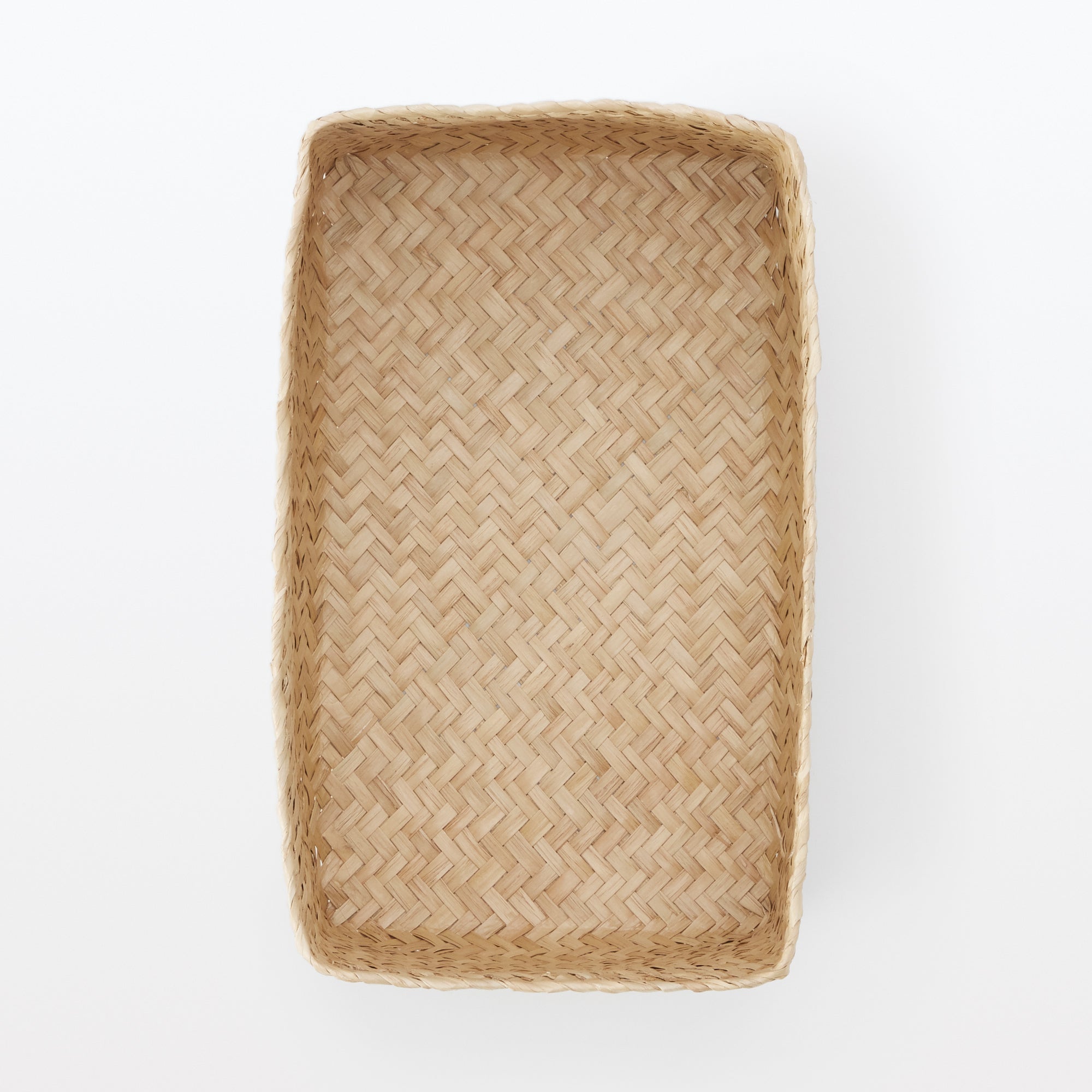 Seagrass Organizer Herringbone Rectangular Basket - Large (W5.9 x D9.8 x H4.7) - Image 4