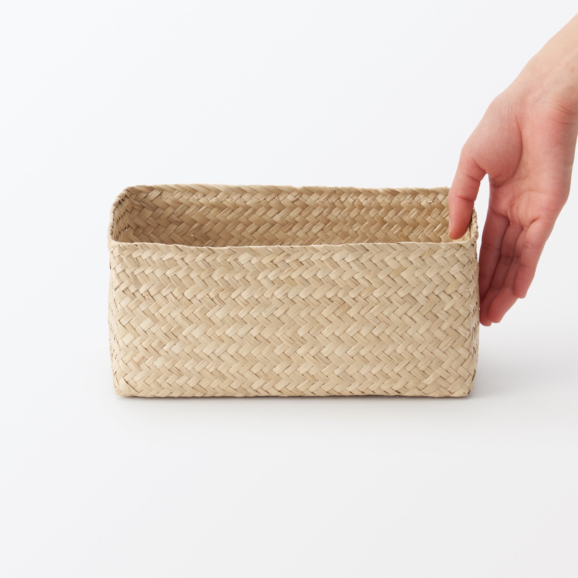 Seagrass Organizer Herringbone Rectangular Basket - Large (W5.9 x D9.8 x H4.7) - Image 6
