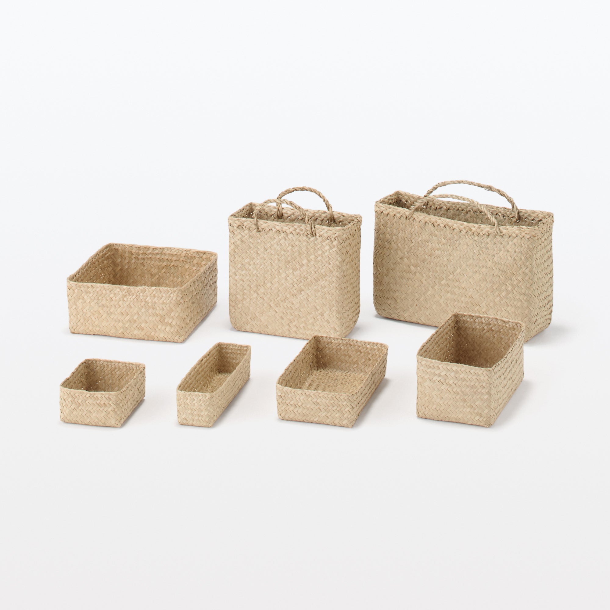 Seagrass Organizer Herringbone Rectangular Basket - Large (W5.9 x D9.8 x H4.7) - Image 8