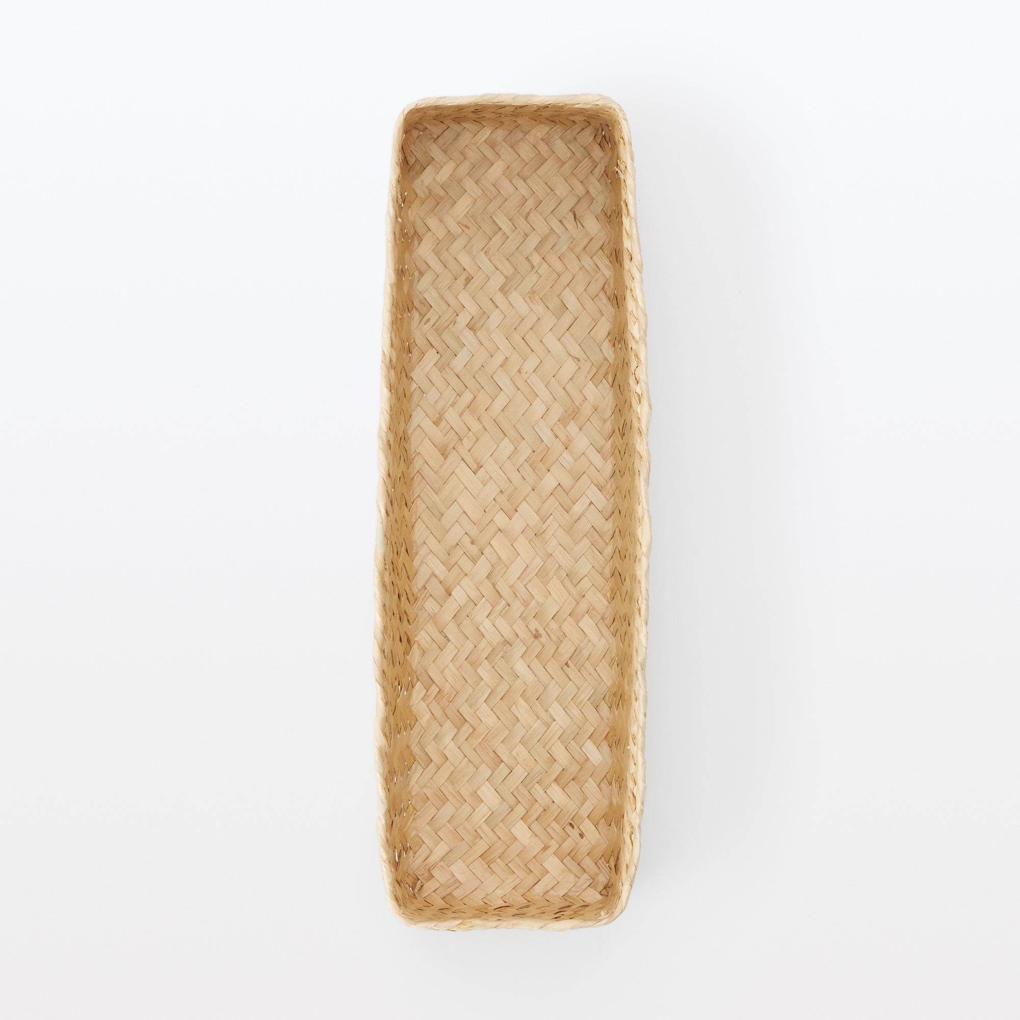 Seagrass Organizer Herringbone Rectangular Half Basket - Medium (W3.0 x D9.8 x H2.8) - Image 5