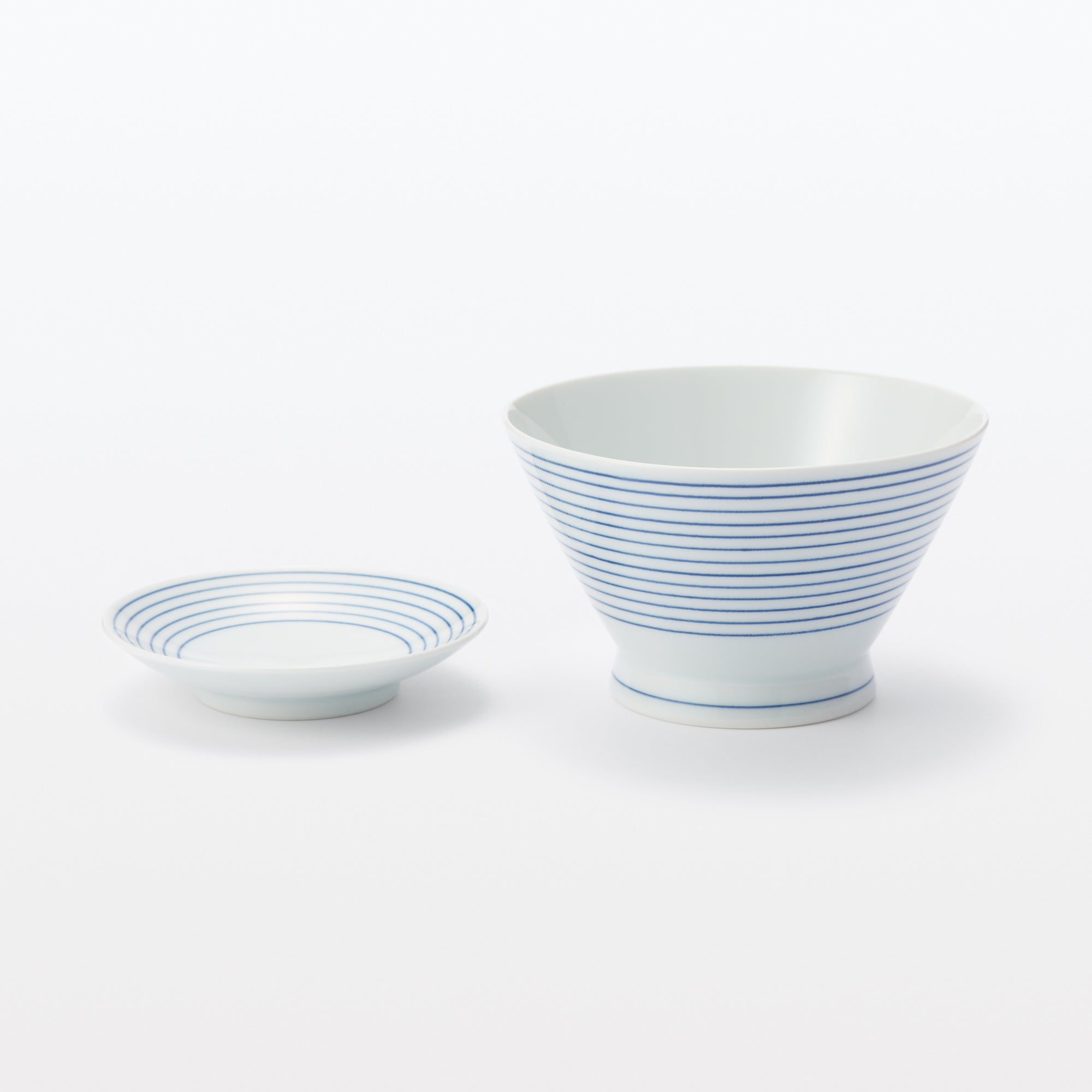 Hasami Ware Rice Bowl - Horizontal Stripes Pattern - Image 18