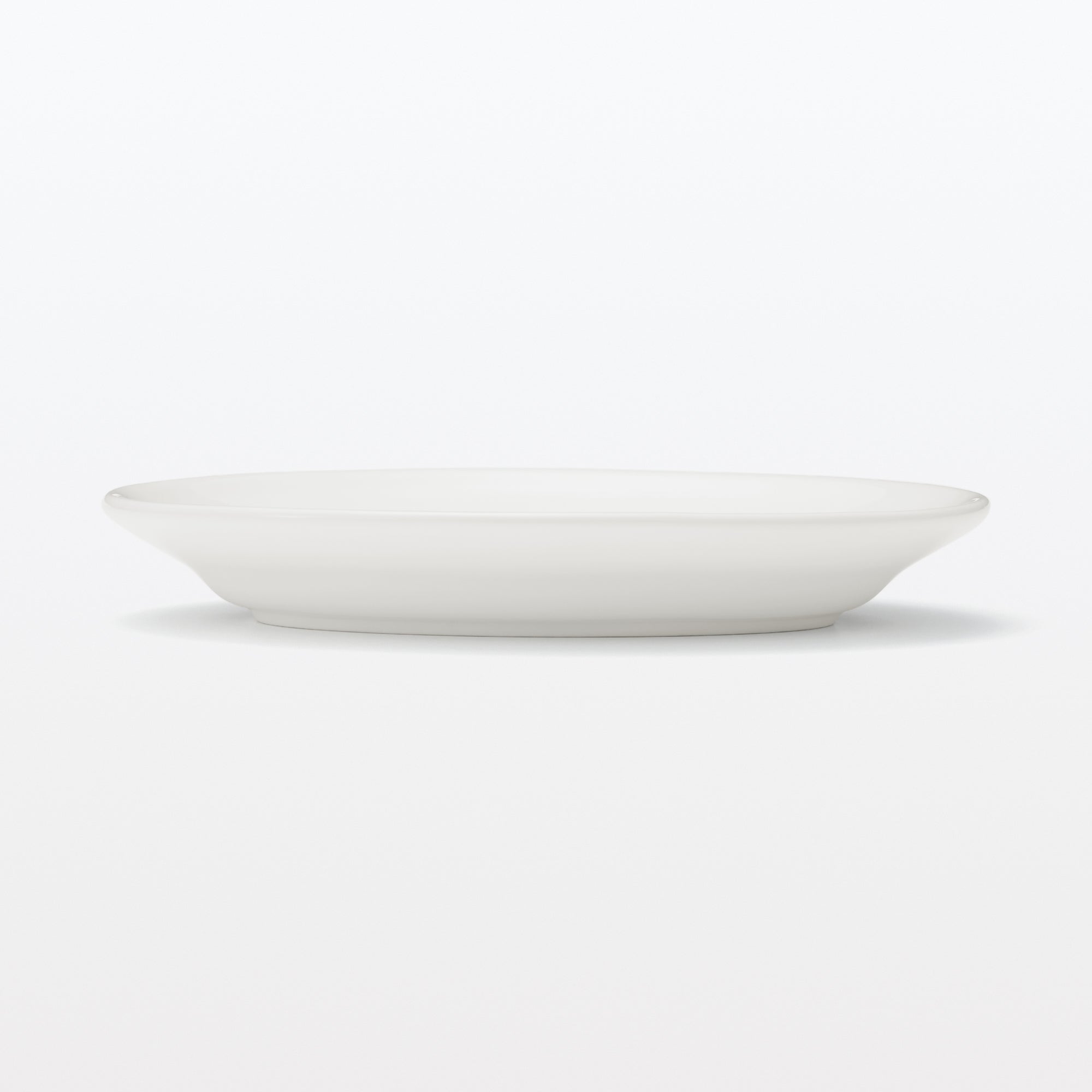 Porcelain Rimmed Oval Plate Medium - White - Image 2