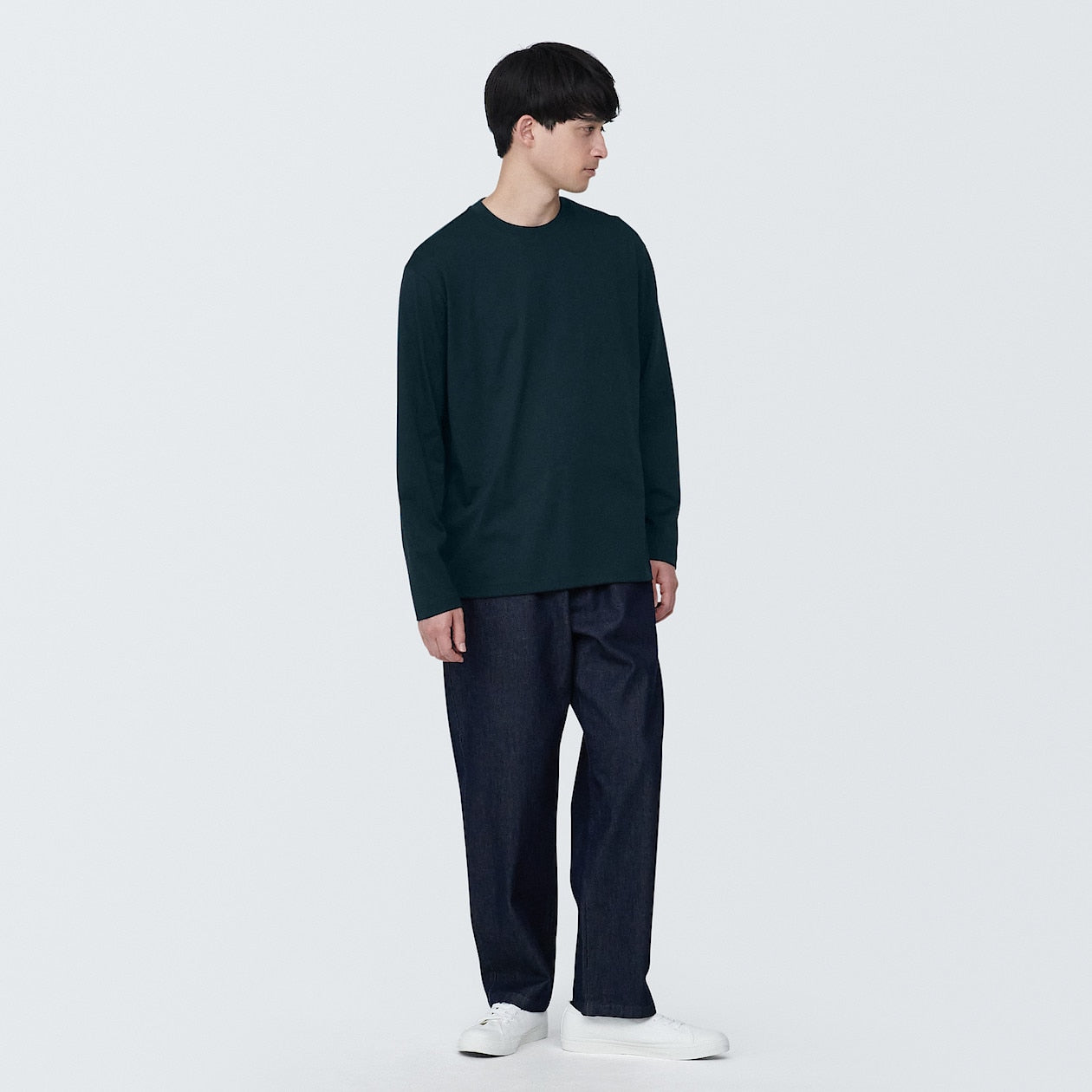 Men's Washed Jersey Crew Neck Long Sleeve T-Shirt - Image 32