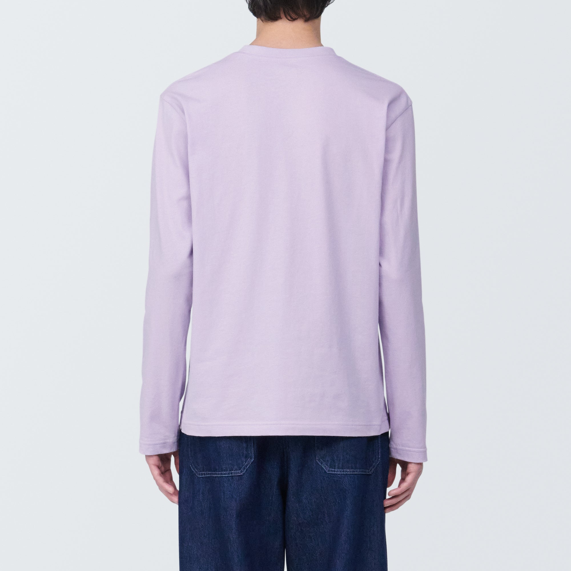 Men's Washed Jersey Crew Neck Long Sleeve T-Shirt - Image 41