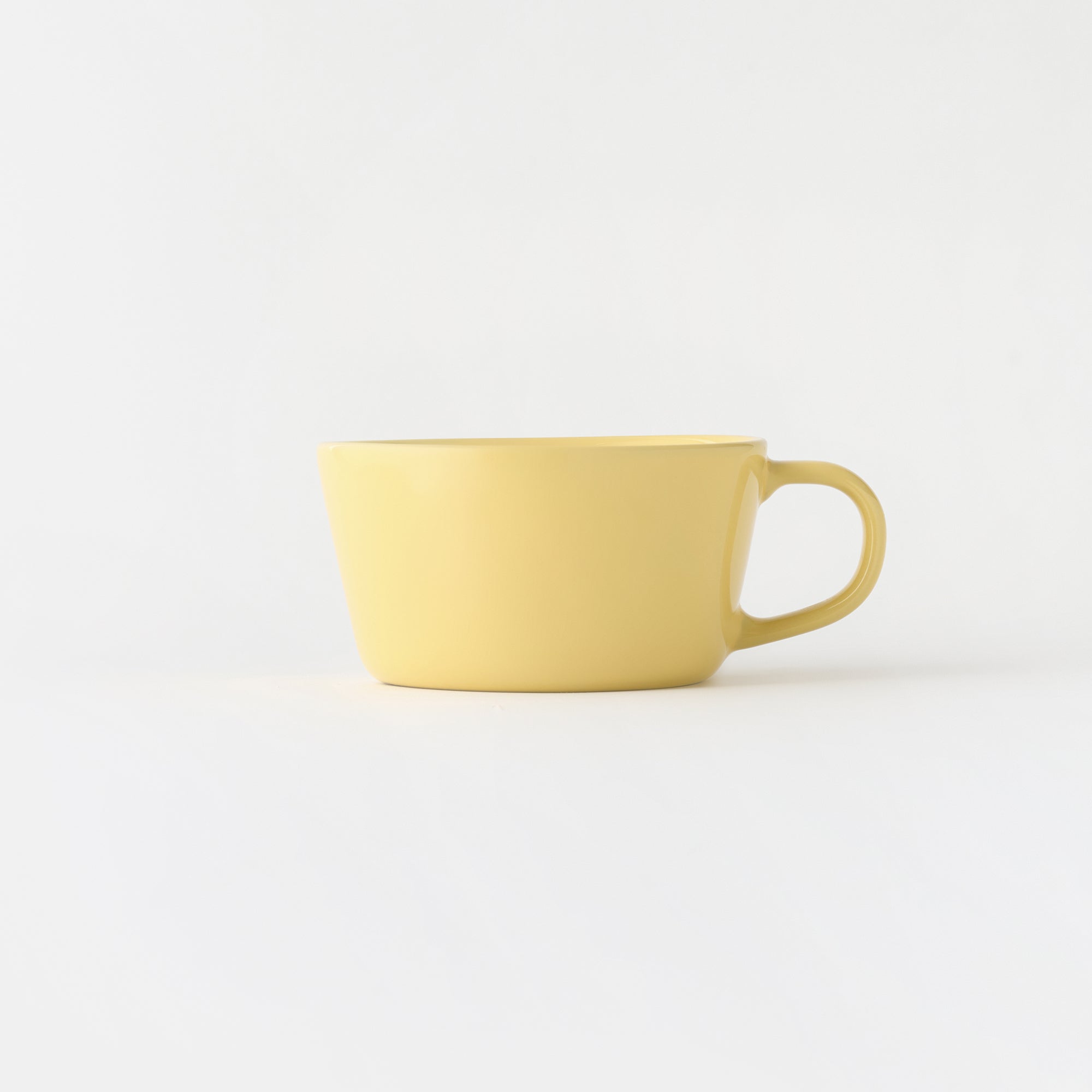 Stoneware Cereal Mug Cup - Light Yellow - Image 2