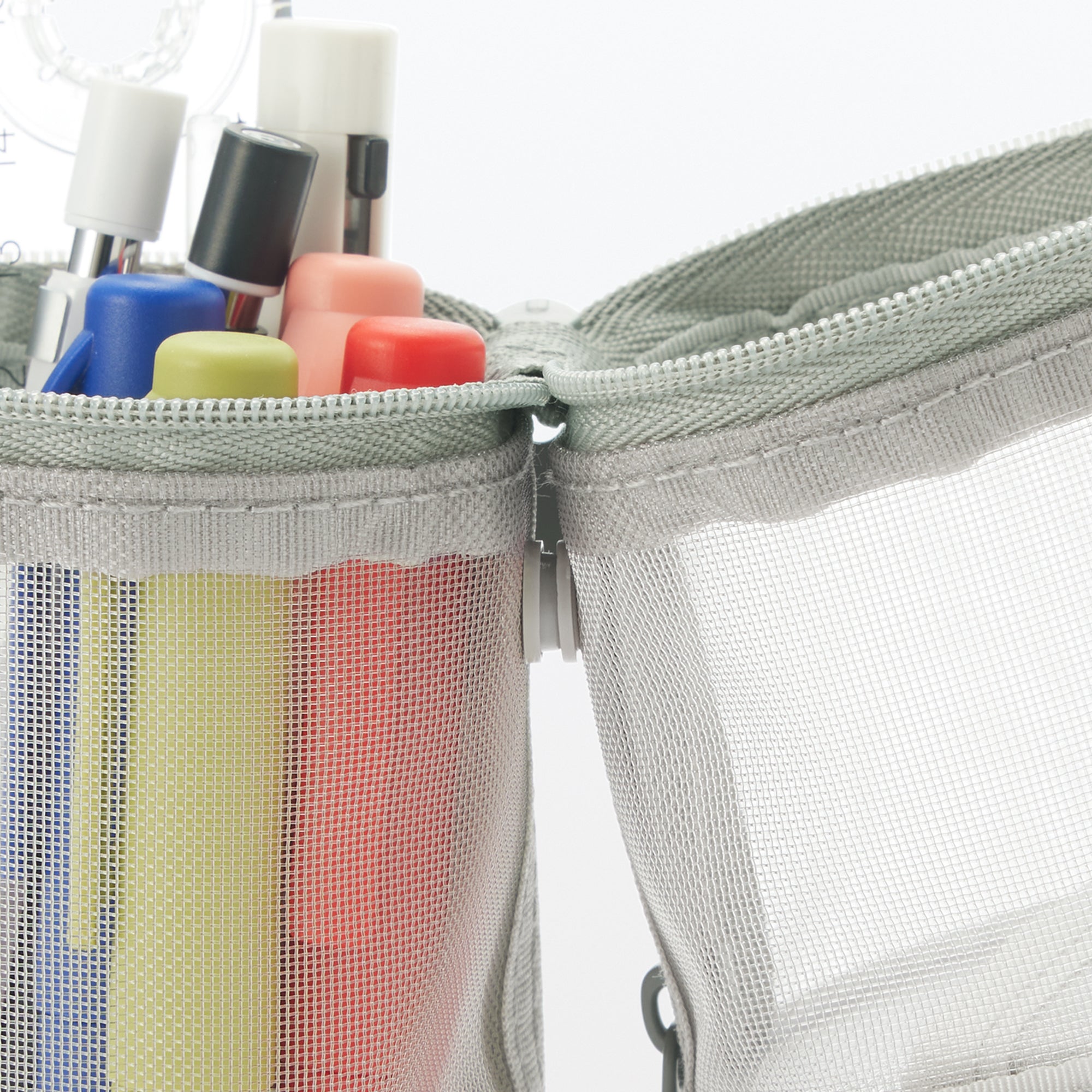 Nylon Mesh Vertical/Horizontal Pen Case Thin - Gray - Image 8