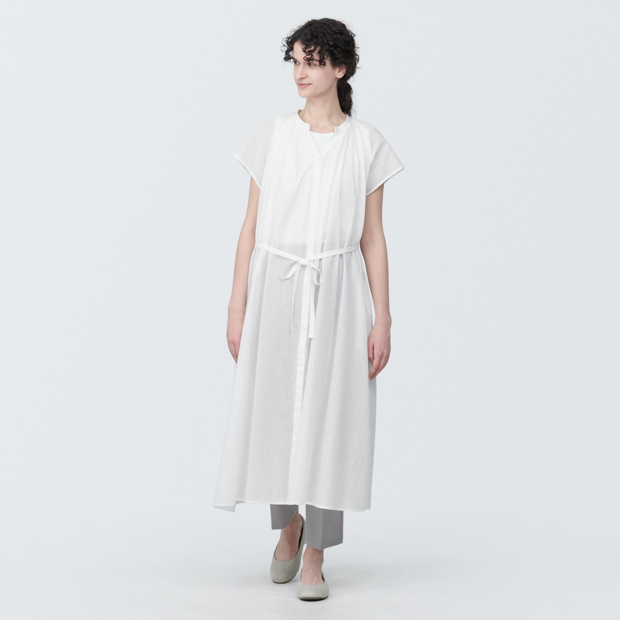 Women's High-Twist Veil French Sleeve Dress